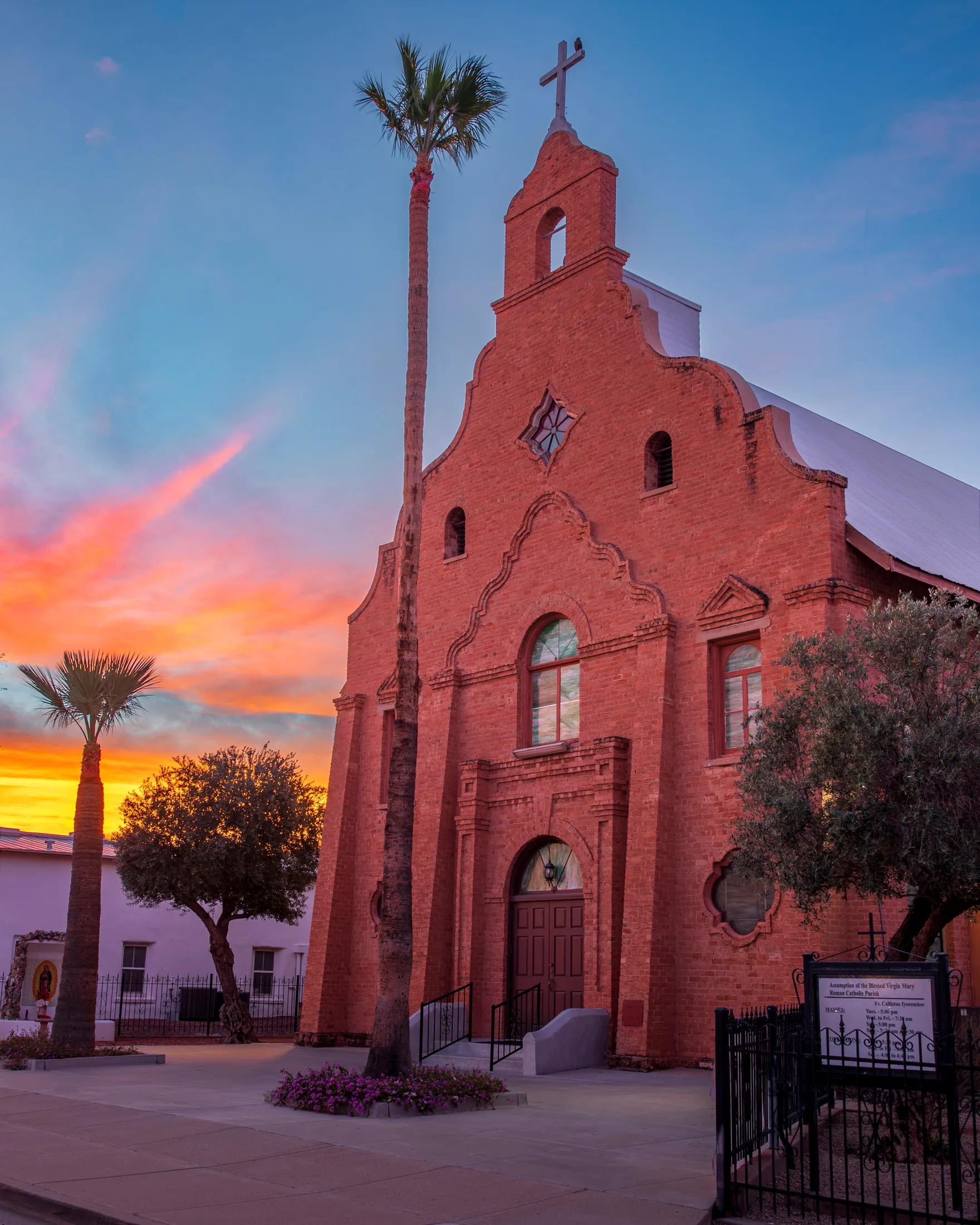 Assumption of the Blessed Mary Catholic Church Florence AZ, architecture, a fine art photograph by Michael Joseph Baca