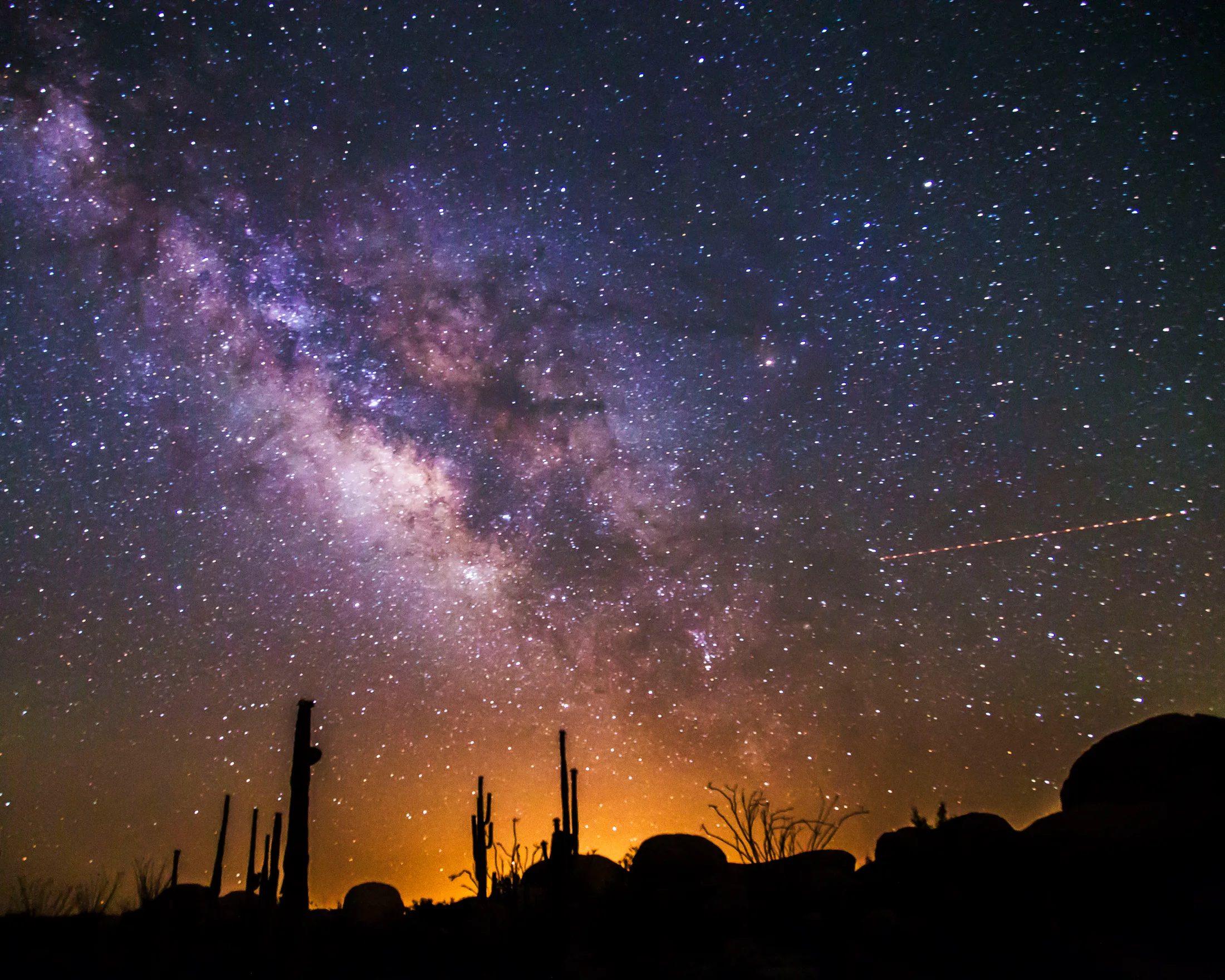 Boulders Milky Way Florence AZ, a fine art photograph by Michael Joseph Baca, Casa de Baca Studios, Florence, Arizona
