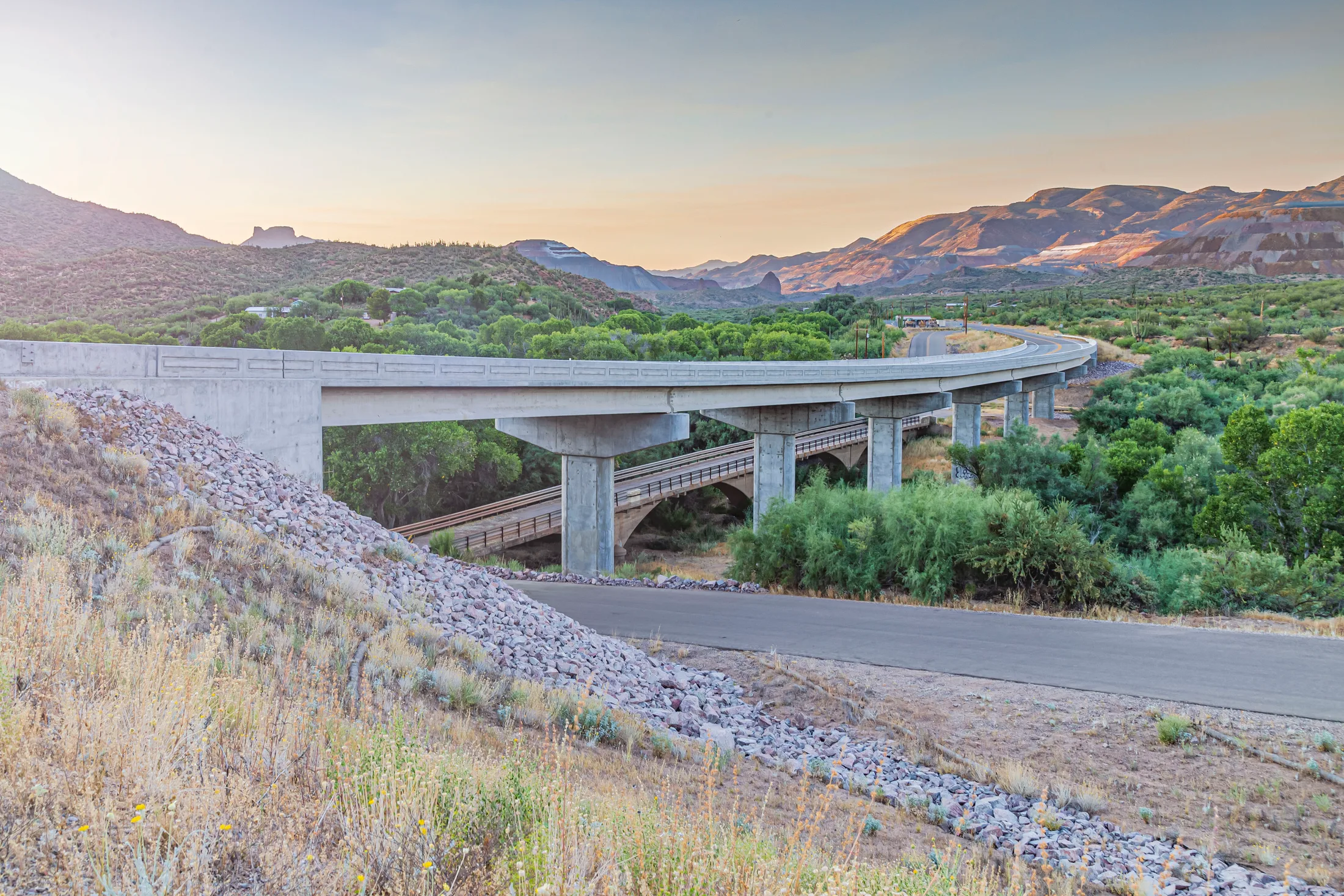 Bridge in Kearny AZ, architecture, a fine art photograph by Michael Joseph Baca, Casa de Baca Studios, Florence, Arizona