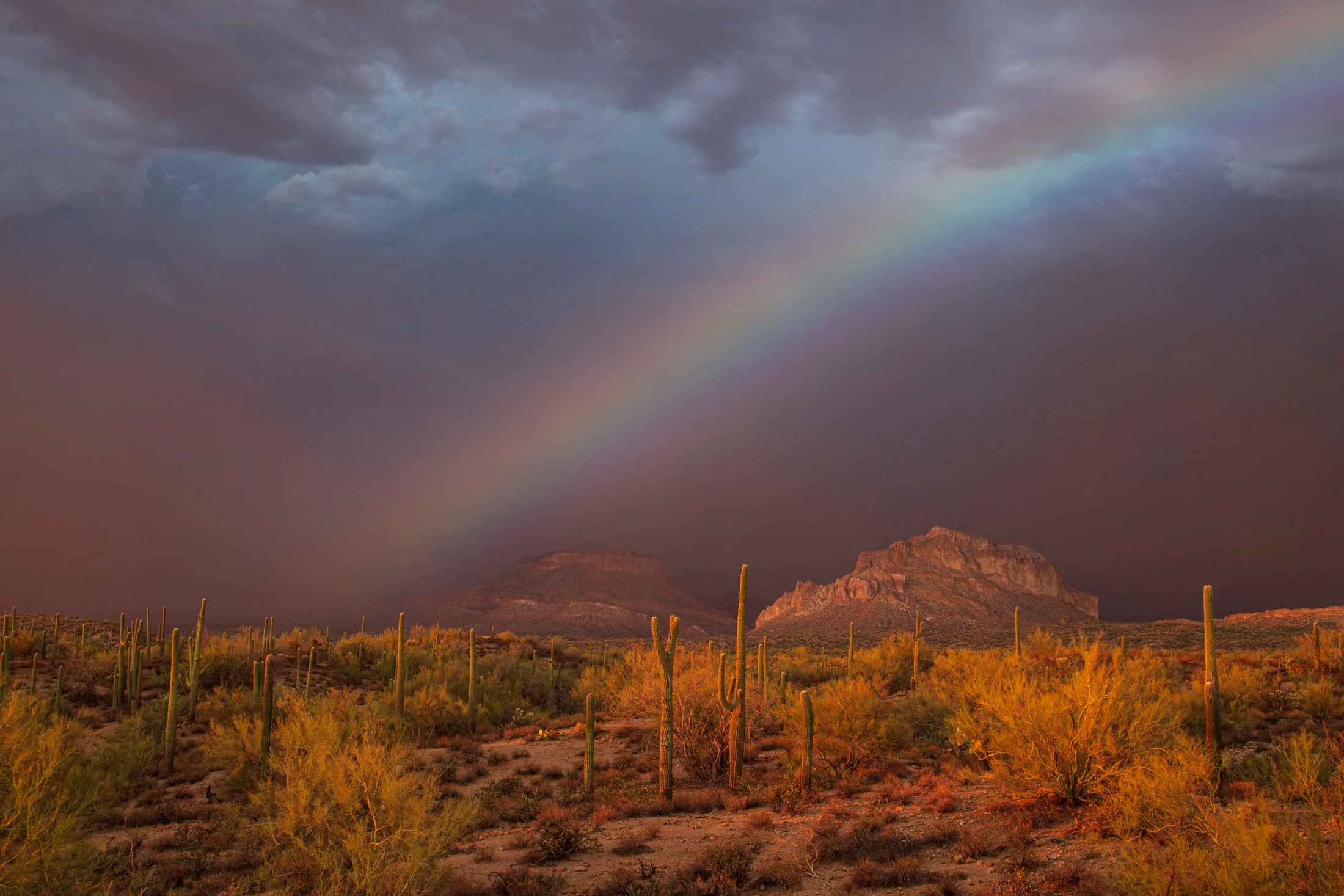 Buttes Florence AZ, lightning, a fine art photograph by Michael Joseph Baca, Casa de Baca Studios, Florence, Arizona