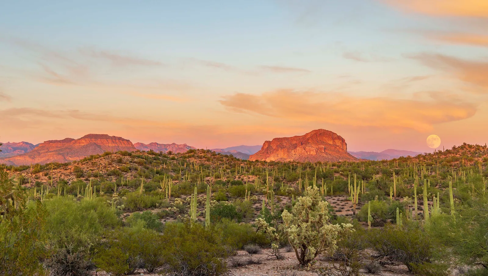 'Buttes Moon' Florence AZ Janell, a fine art photograph by Janell Evelyn Baca, Casa de Baca Studios, Florence, Arizona