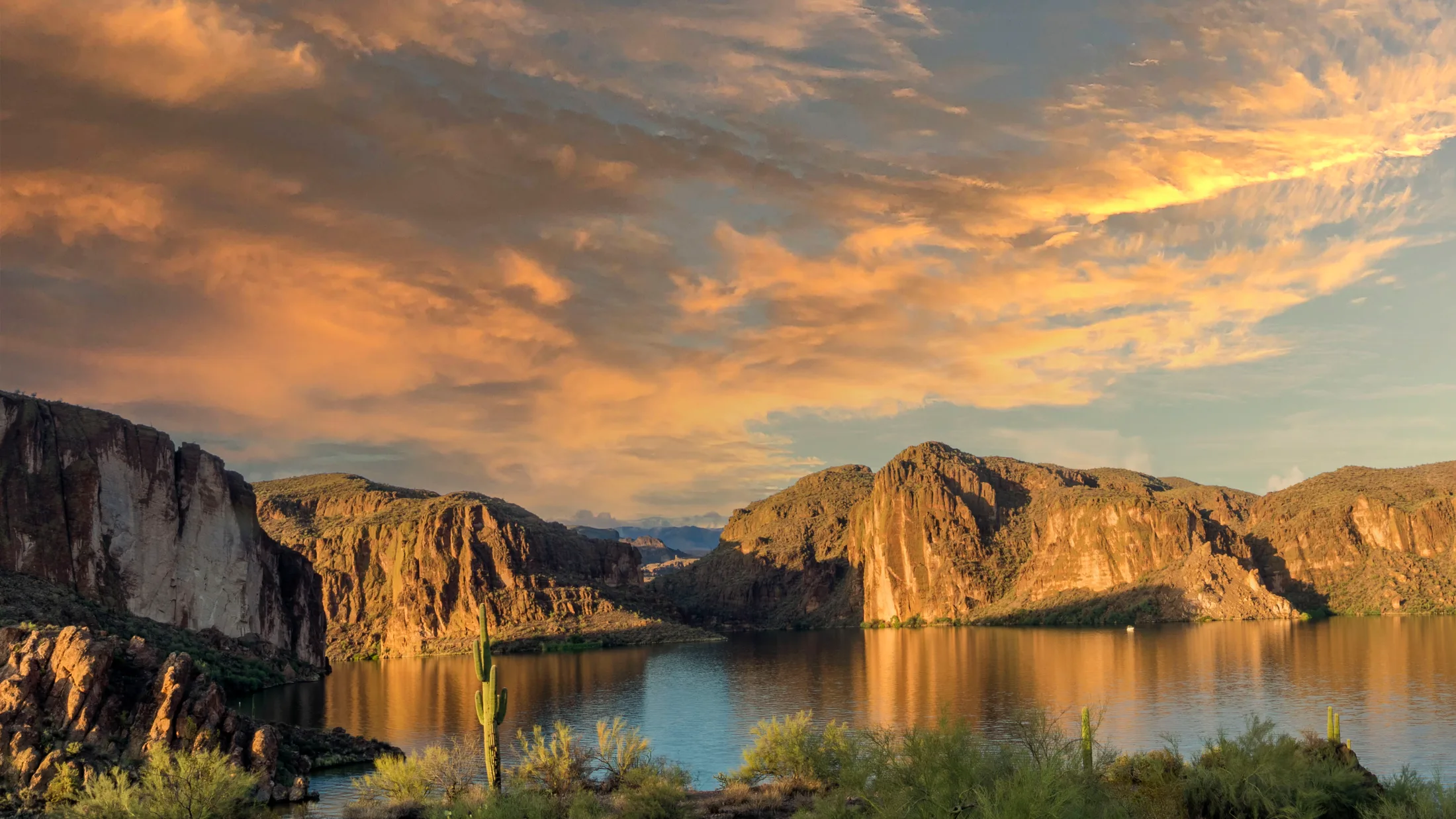 Canyon Lake Arizona, ocean and lake and river and pier, a fine art photograph by Michael Joseph Baca