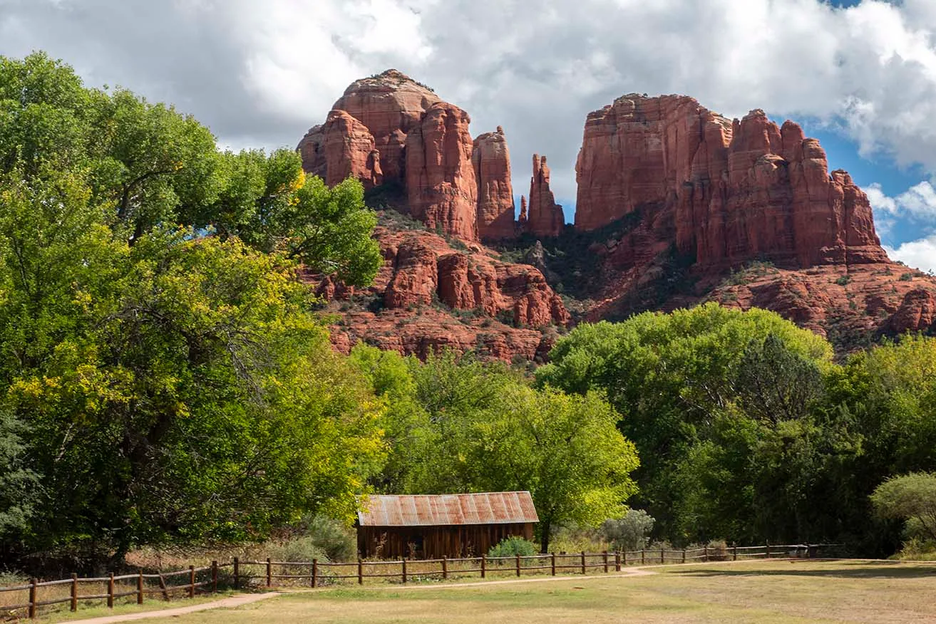 Cathedral Rock from Red Rock State Park, landscape, a fine art photograph by Janell Evelyn Baca