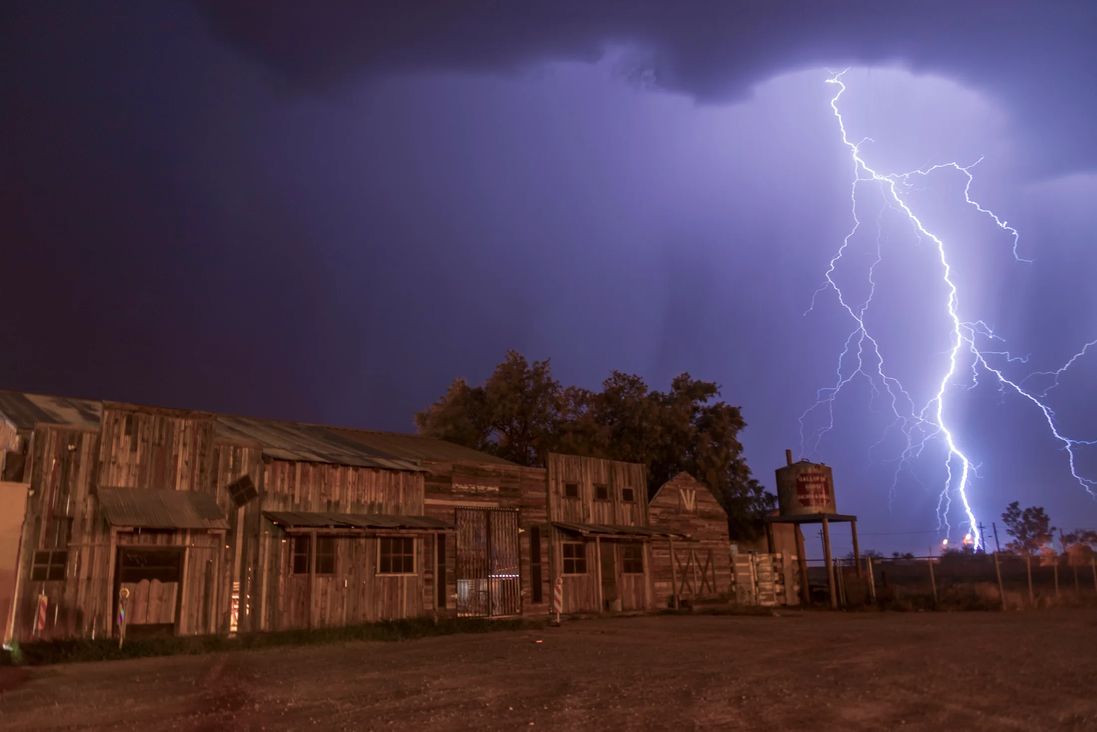 Coolidge AZ, lightning, a fine art photograph by Michael Joseph Baca, Casa de Baca Studios, Florence, Arizona