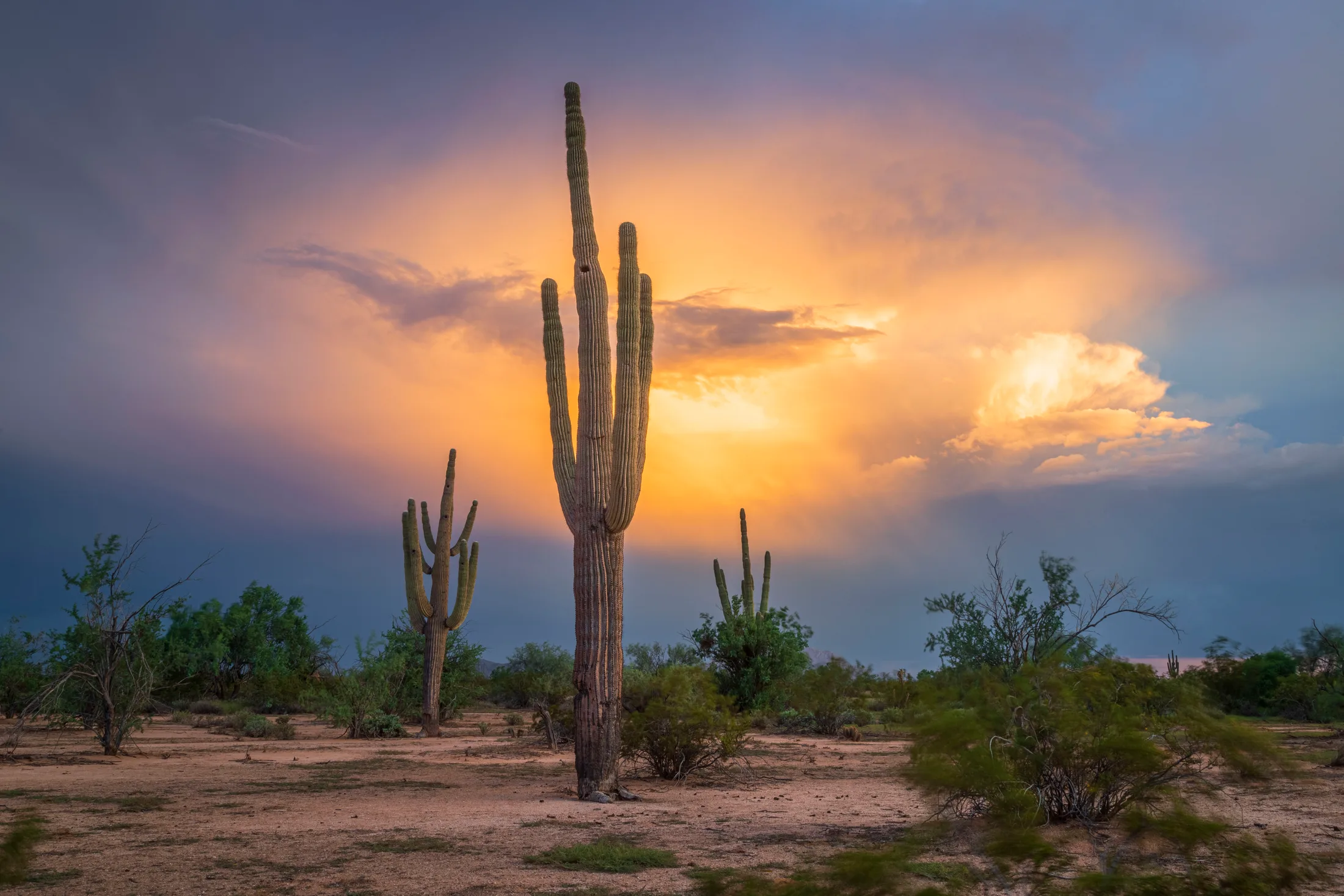 Coolidge AZ, sunset and sunrise, a fine art photograph by Michael Joseph Baca, Casa de Baca Studios, Florence, Arizona