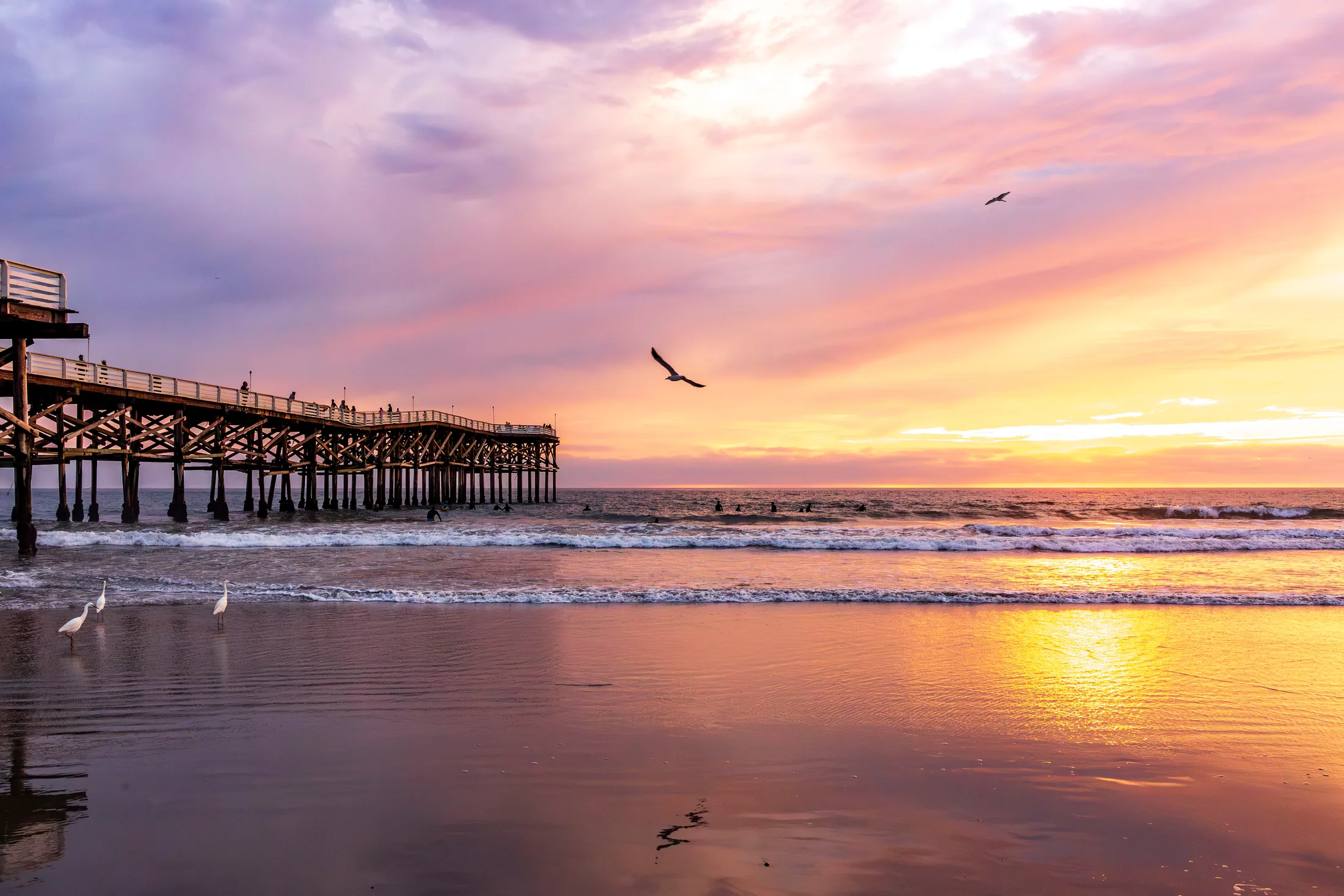 Crystal Pier San Diego CA, ocean and lake and river and pier, a fine art photograph by Michael Joseph Baca