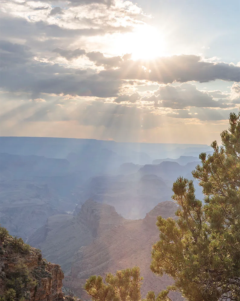 DJ008 Sunny Clouded South Rim Grand Canyon, landscape by Janell Evelyn Baca, Casa de Baca Studios, Florence, Arizona