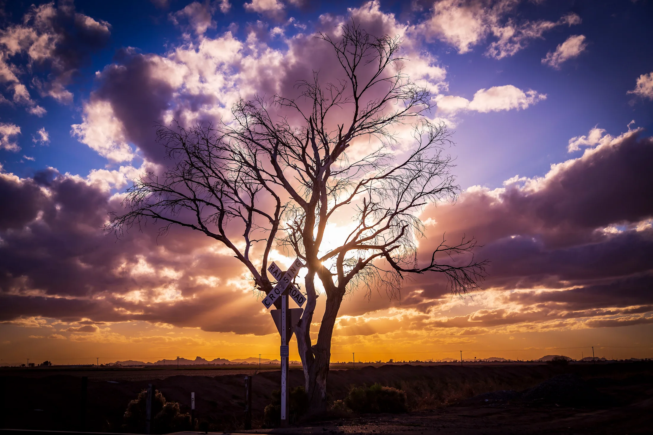 Eloy AZ, sunset and sunrise, a fine art photograph by Michael Joseph Baca, Casa de Baca Studios, Florence, Arizona
