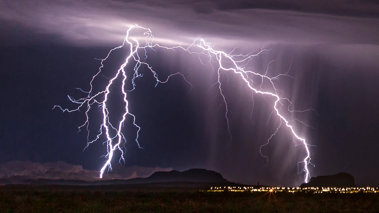 Florence AZ, lightning, a fine art photograph by Michael Joseph Baca, Casa de Baca Studios, Florence, Arizona