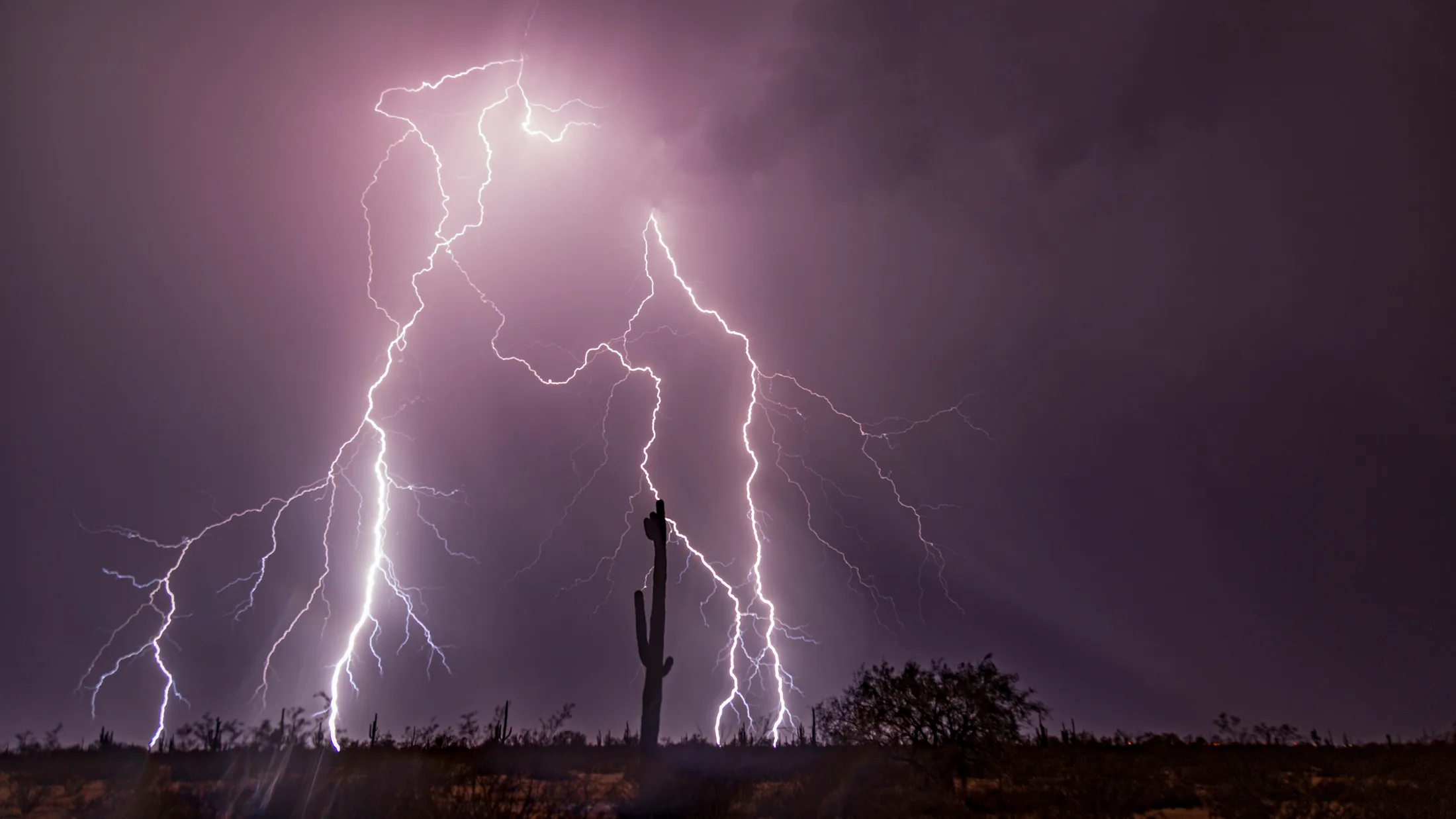 Florence AZ, lightning, a fine art photograph by Michael Joseph Baca, Casa de Baca Studios, Florence, Arizona