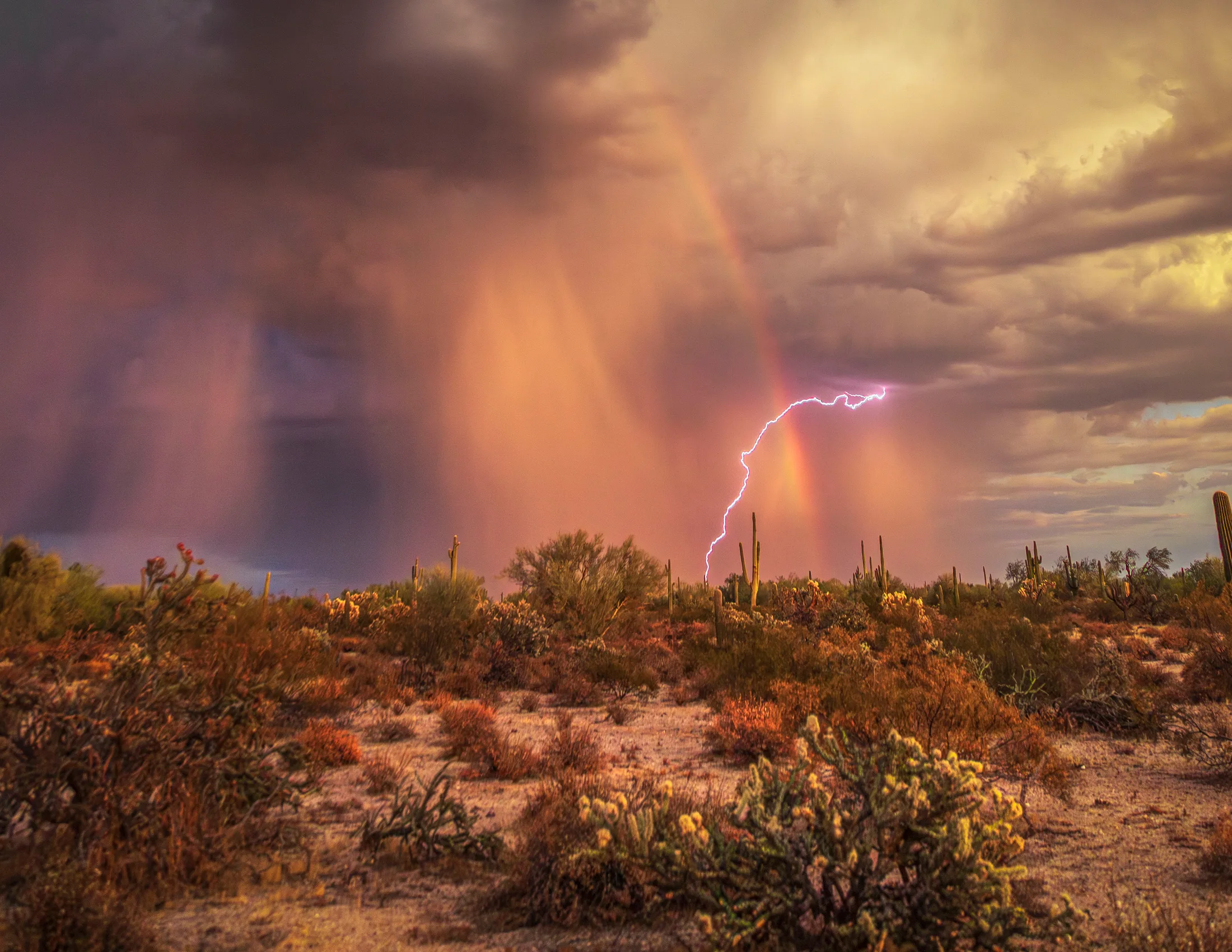 Florence AZ, lightning, a fine art photograph by Michael Joseph Baca, Casa de Baca Studios, Florence, Arizona