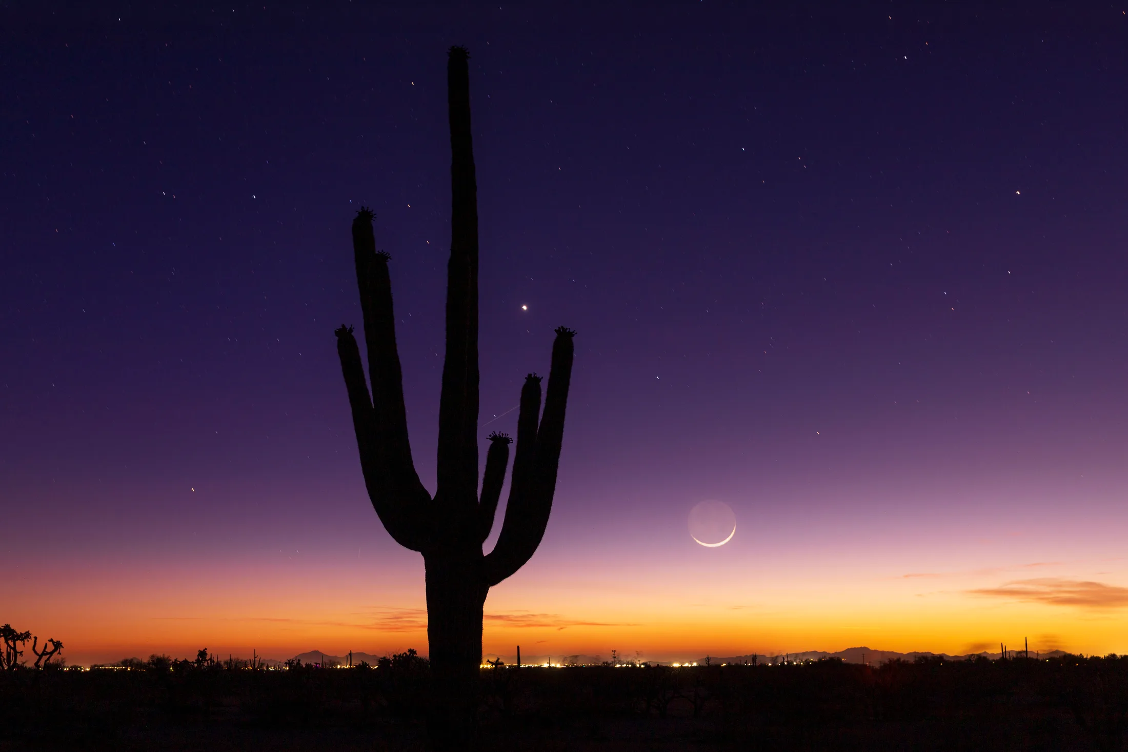 Florence AZ, moon, a fine art photograph by Michael Joseph Baca, Casa de Baca Studios, Florence, Arizona