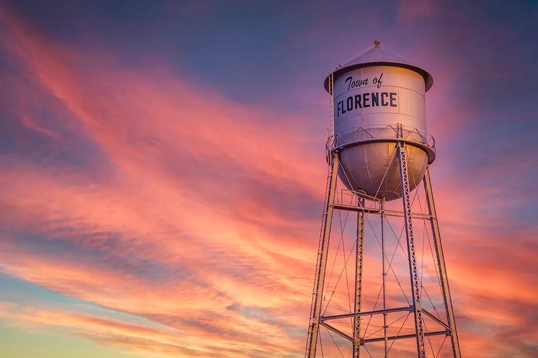 Florence, AZ, sunset and sunrise, a fine art photograph by Michael Joseph Baca, Casa de Baca Studios, Florence, Arizona