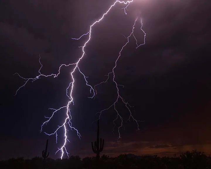 Florence Lightning, a fine art photograph by Janell Evelyn Baca, Casa de Baca Studios, Florence, Arizona