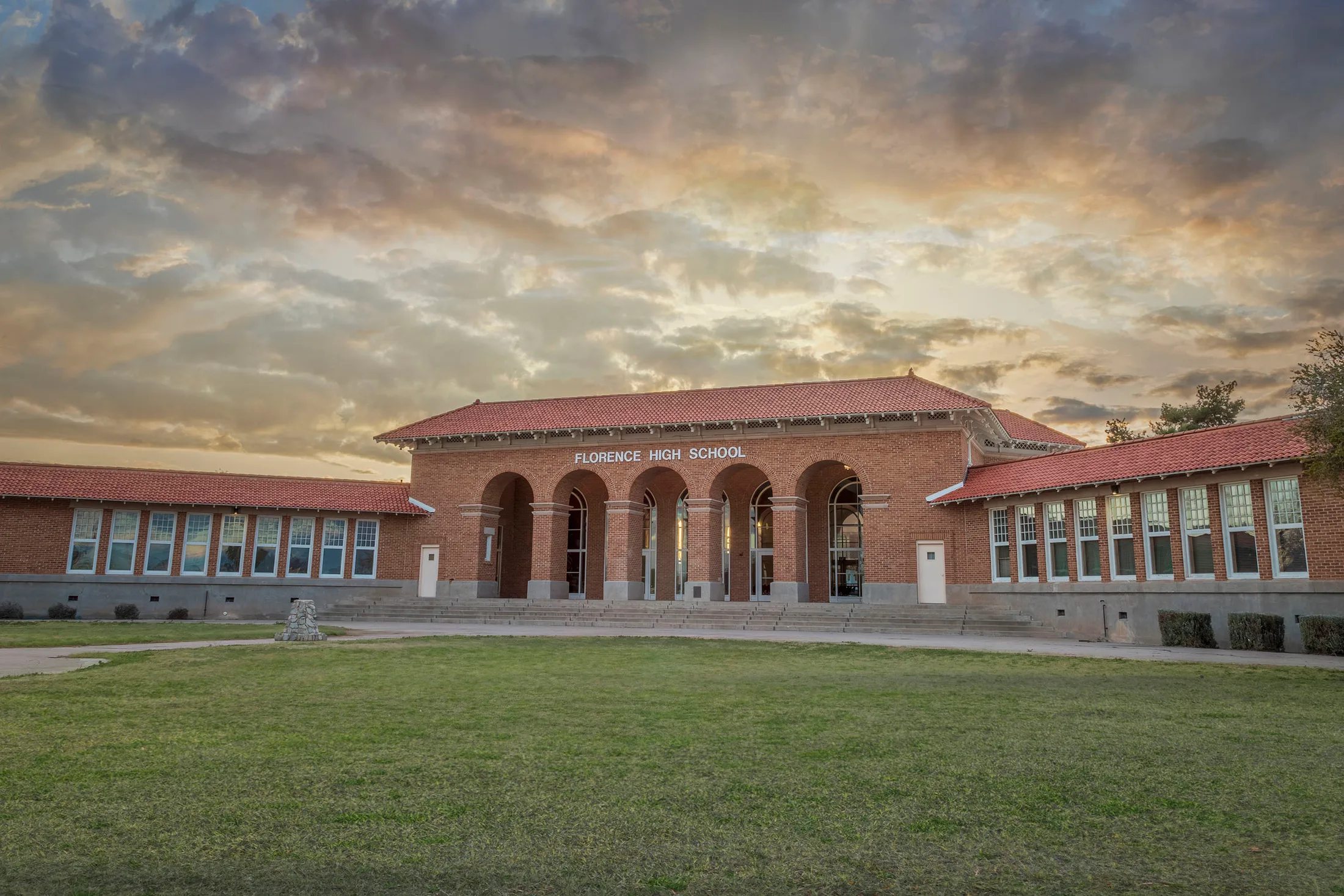 Florence Unified School District Office and Florence High School Florence AZ, architecture, a fine art photograph
