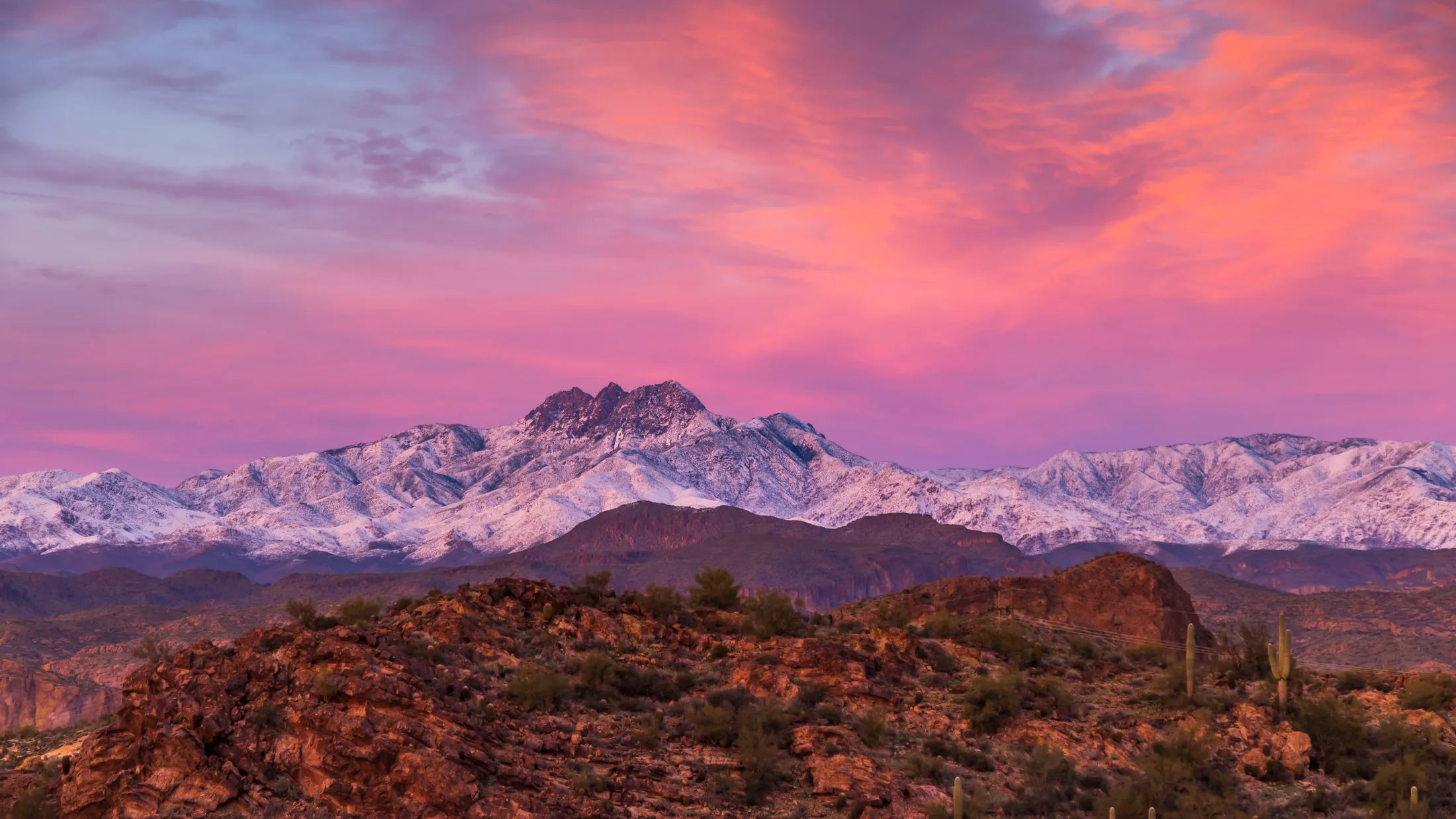 Four Peaks Arizona, snow, a fine art photograph by Michael Joseph Baca, Casa de Baca Studios, Florence, Arizona
