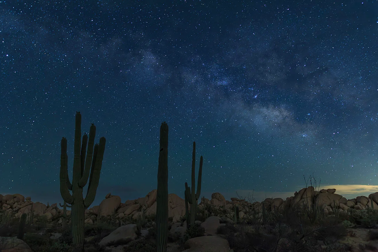 Froggy Milky Way at the Boulders Florence AZ, a fine art photograph by Janell Evelyn Baca