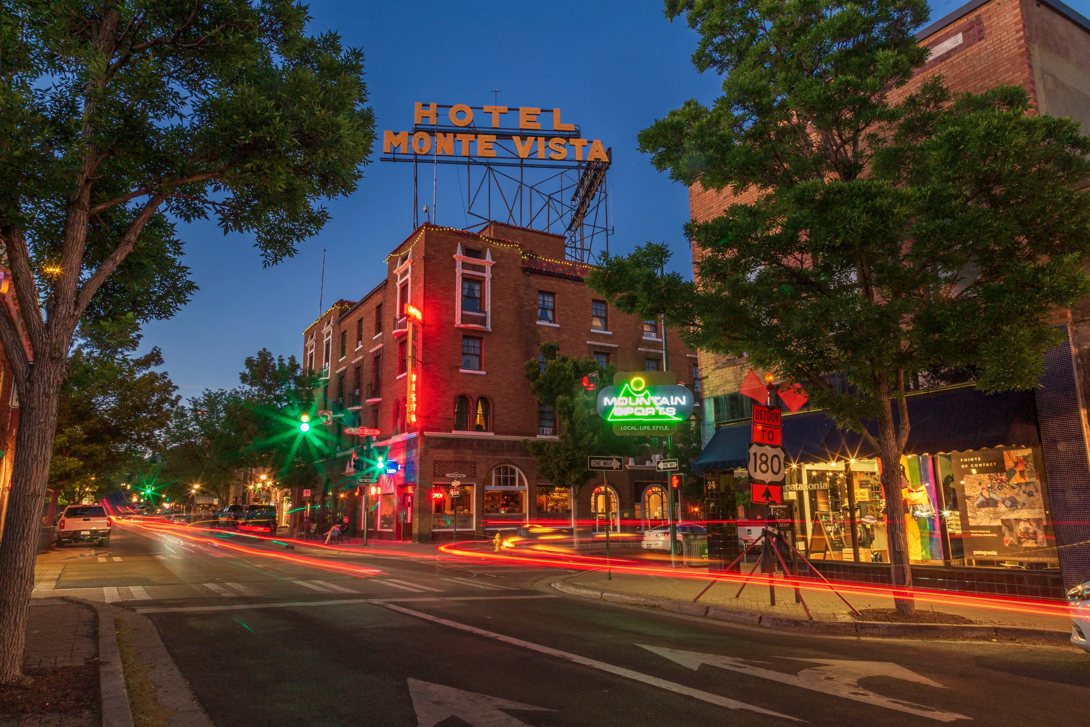 Hotel Monte Vista Flagstaff Arizona, architecture, a fine art photograph by Michael Joseph Baca