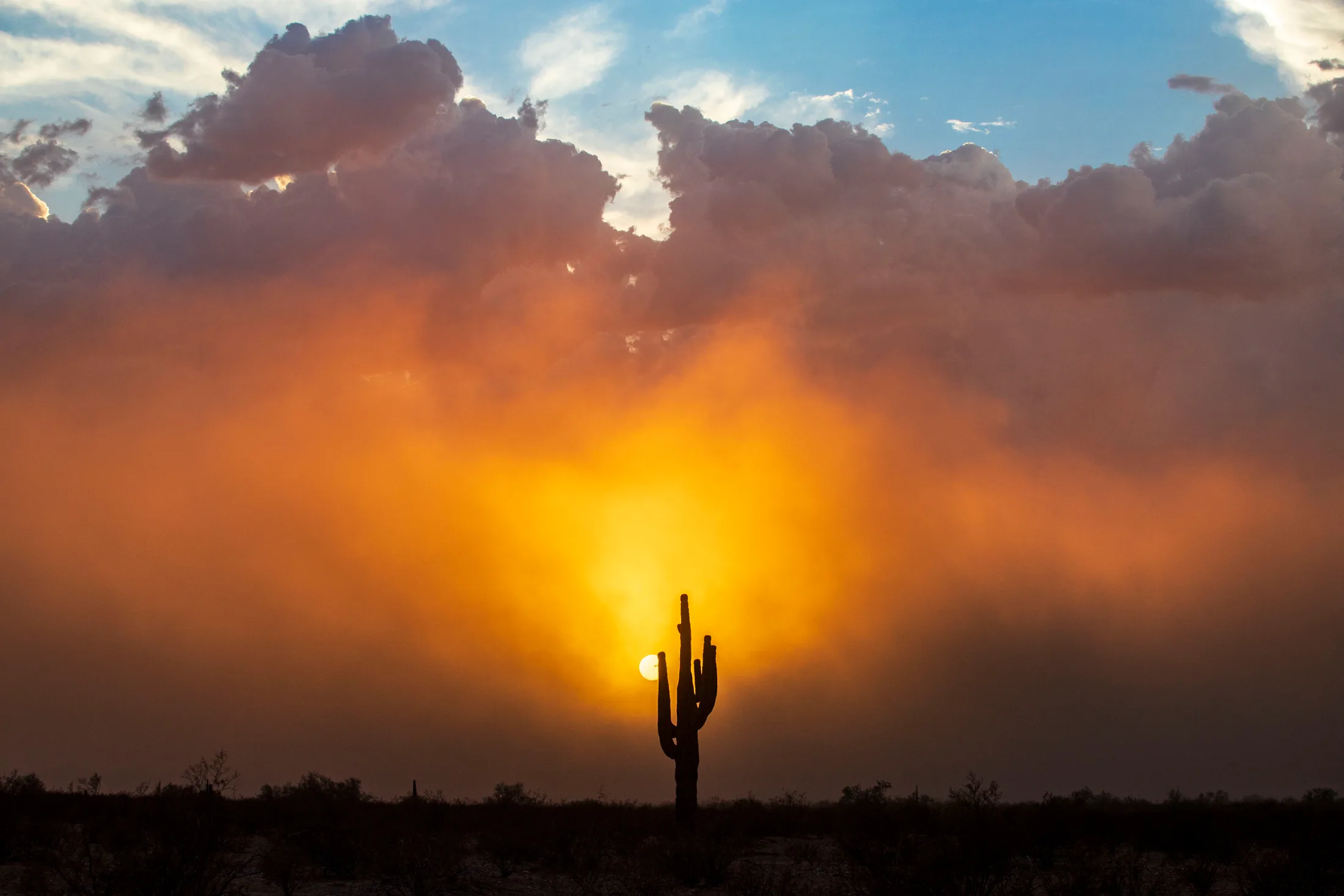 Hwy 79 Florence AZ, lightning, a fine art photograph by Michael Joseph Baca, Casa de Baca Studios, Florence, Arizona