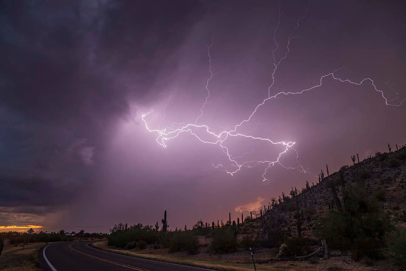 Lightning Casa Grande, a fine art photograph by Janell Evelyn Baca, Casa de Baca Studios, Florence, Arizona