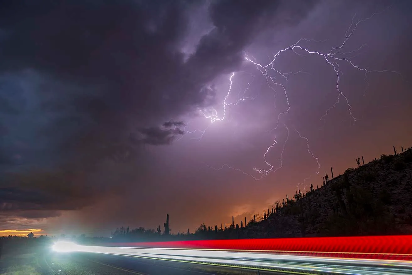 Lightning Casa Grande, a fine art photograph by Janell Evelyn Baca, Casa de Baca Studios, Florence, Arizona