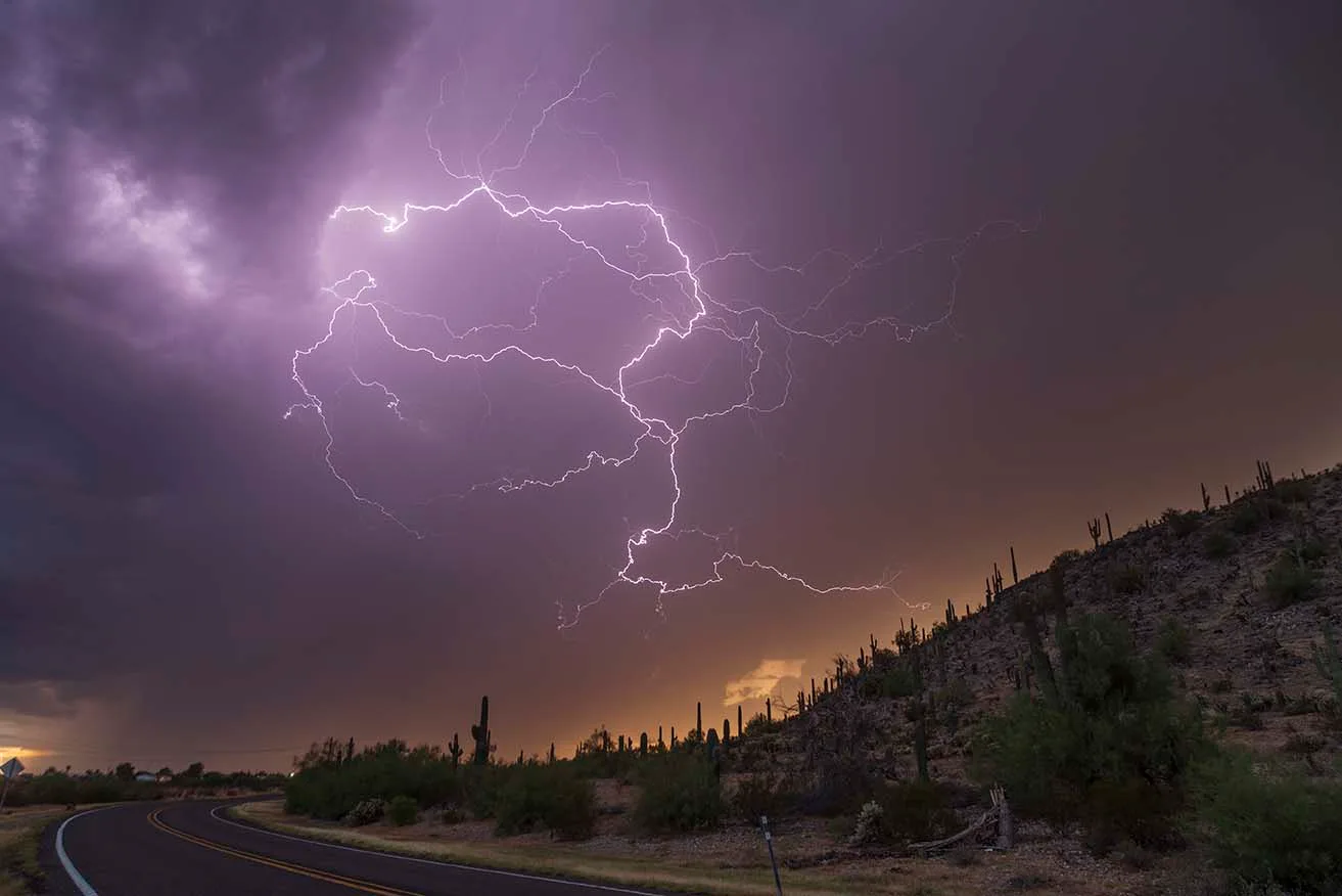 Lightning Casa Grande, a fine art photograph by Janell Evelyn Baca, Casa de Baca Studios, Florence, Arizona