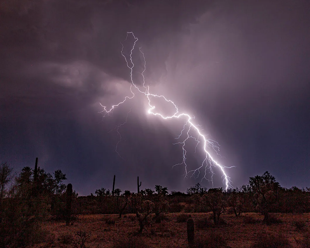 Lightning Florence, a fine art photograph by Janell Evelyn Baca, Casa de Baca Studios, Florence, Arizona