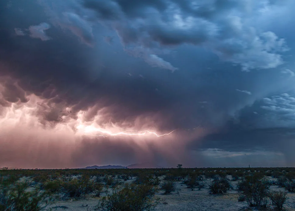Lightning off the 79 in Florence, a fine art photograph by Janell Evelyn Baca, Casa de Baca Studios, Florence, Arizona