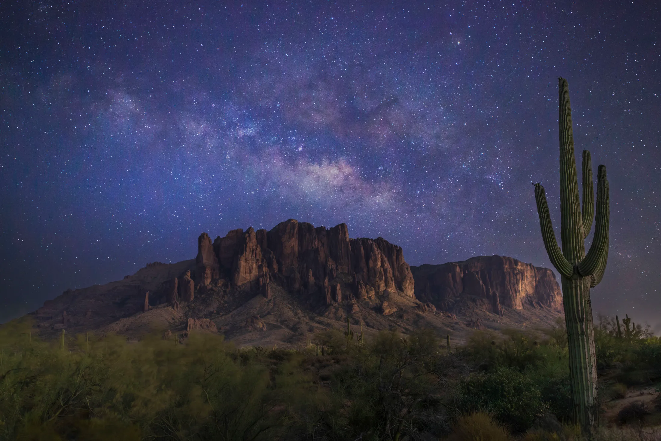 Lost Dutchman State Park Milky Way AZ, a fine art photograph by Michael Joseph Baca, Casa de Baca Studios, Florence, Arizona