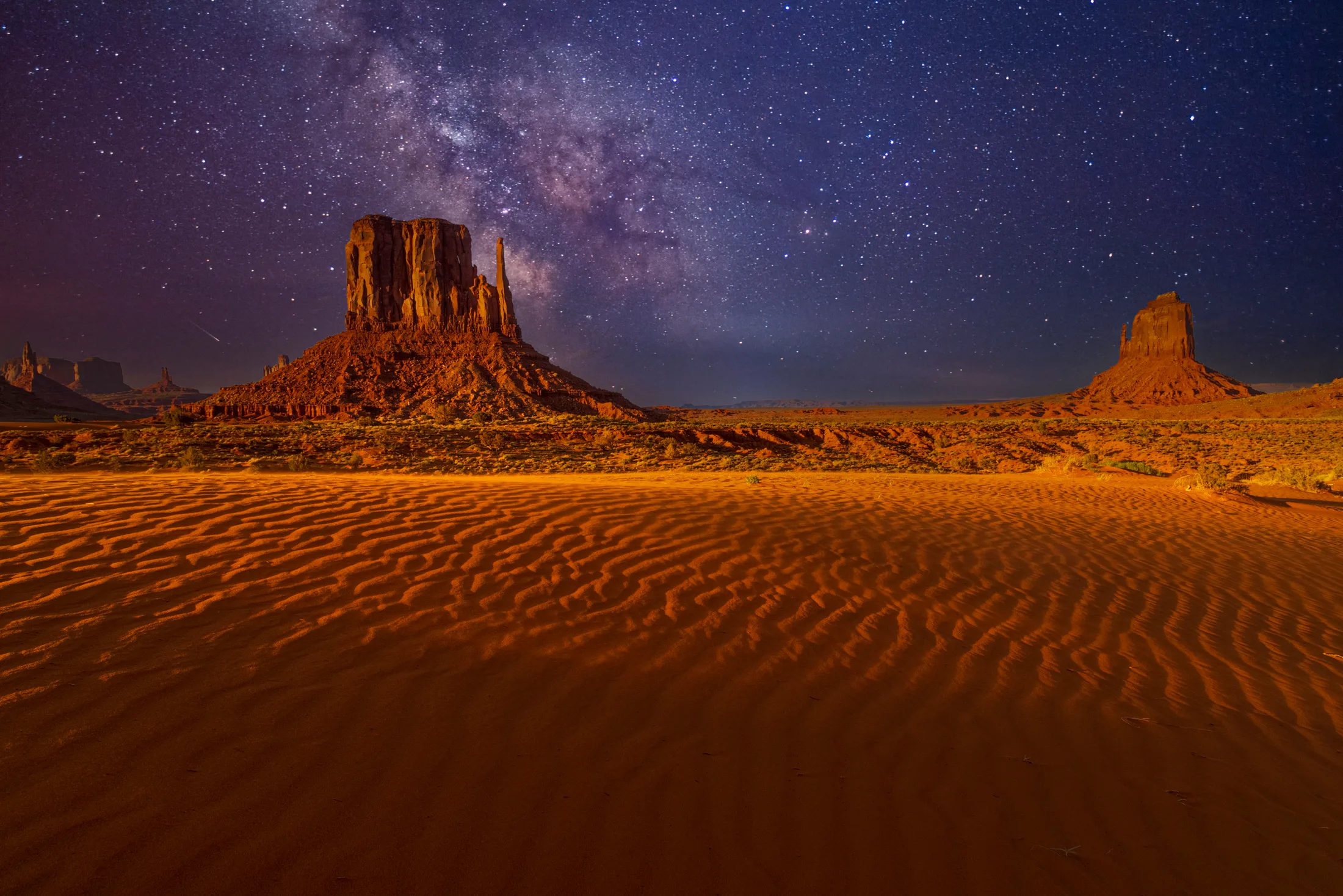 Milky Way at Monument Valley, a fine art photograph by Michael Joseph Baca, Casa de Baca Studios, Florence, Arizona