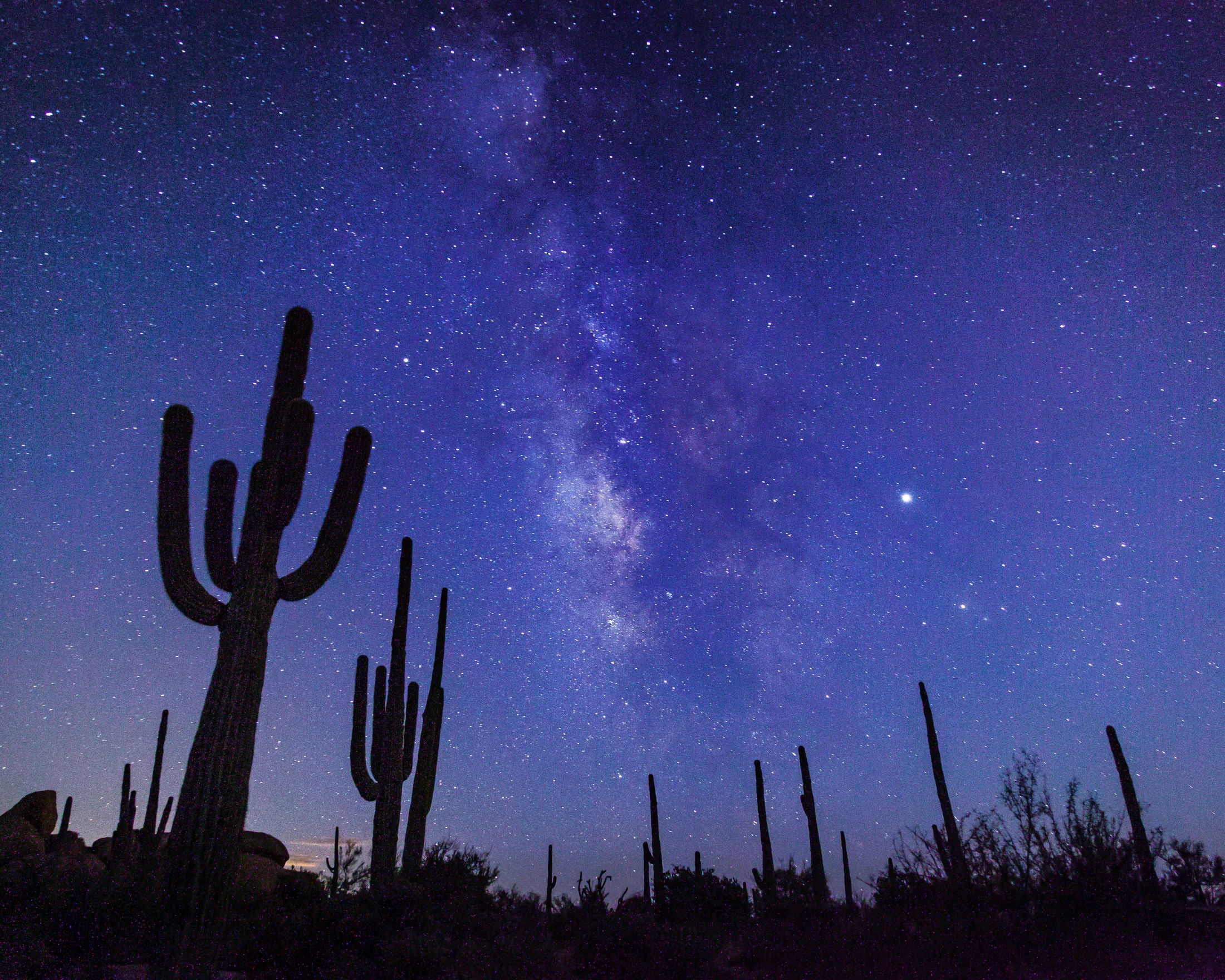 Milky Way Boulders Florence AZ, a fine art photograph by Michael Joseph Baca, Casa de Baca Studios, Florence, Arizona
