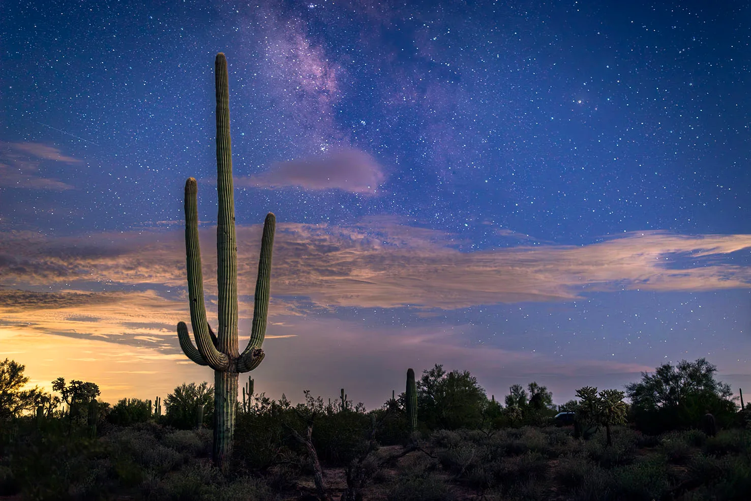 MMY (33) Twilight South of Florence, milky way by Michael Joseph Baca, Casa de Baca Studios, Florence, Arizona