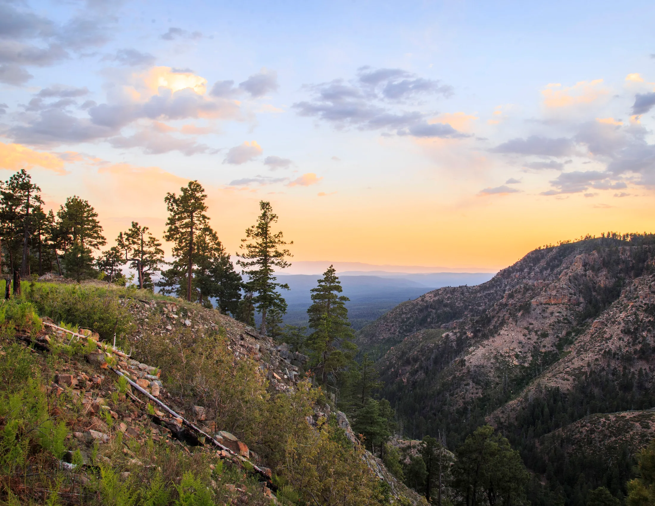 Mogollon Rim Payson Arizona, sunset and sunrise, a fine art photograph by Michael Joseph Baca