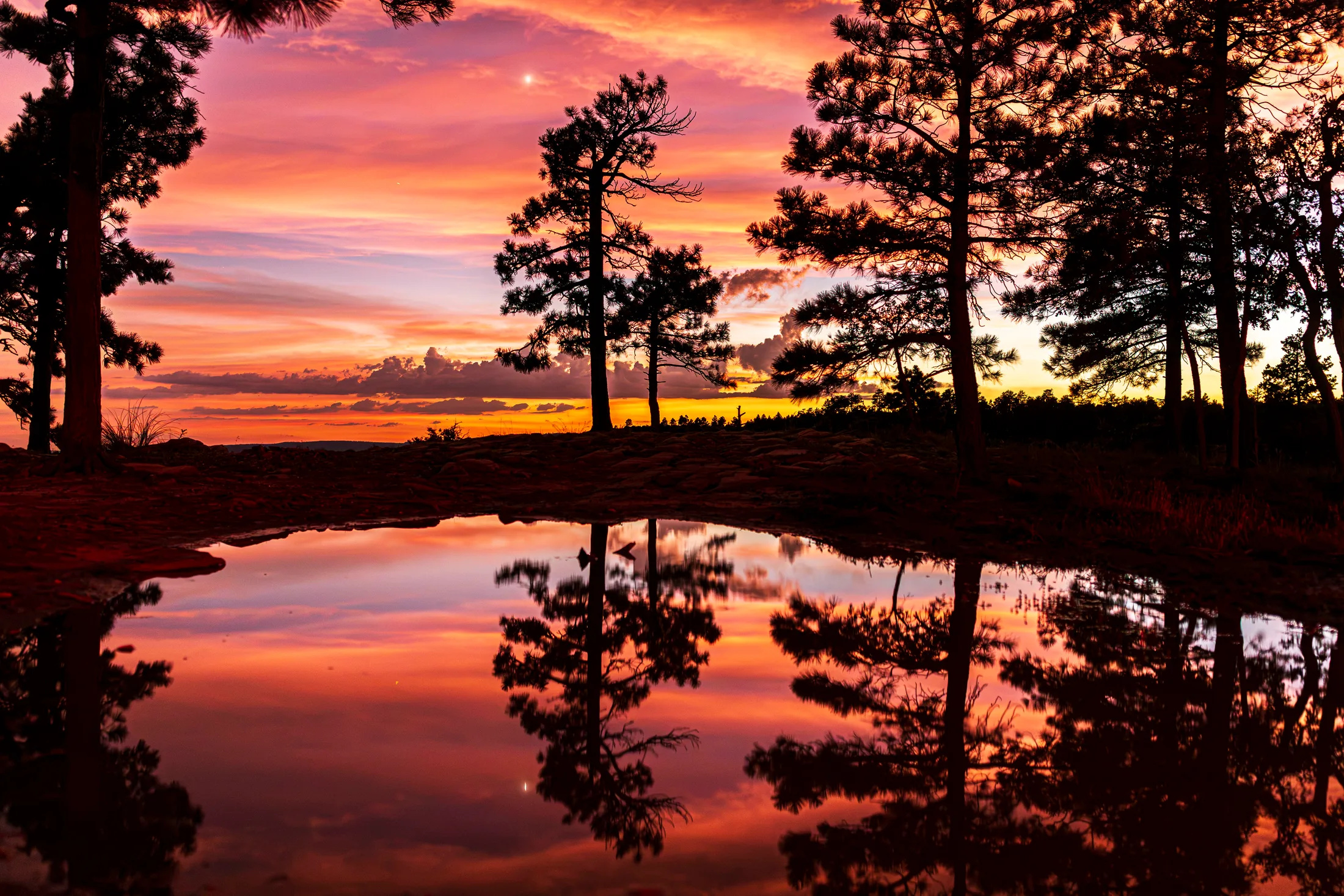 Mogollon Rim Payson AZ, sunset and sunrise, a fine art photograph by Michael Joseph Baca