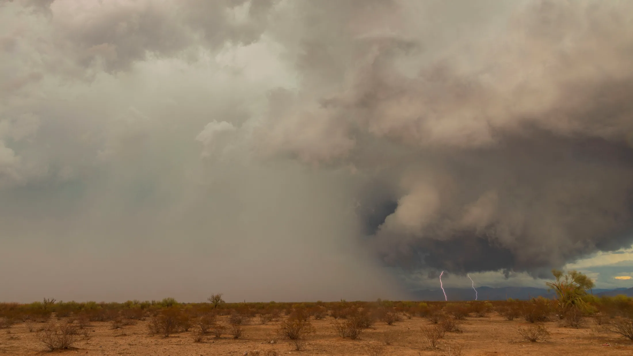 Monsoon around Florence AZ, lightning, a fine art photograph by Michael Joseph Baca, Casa de Baca Studios, Florence, Arizona