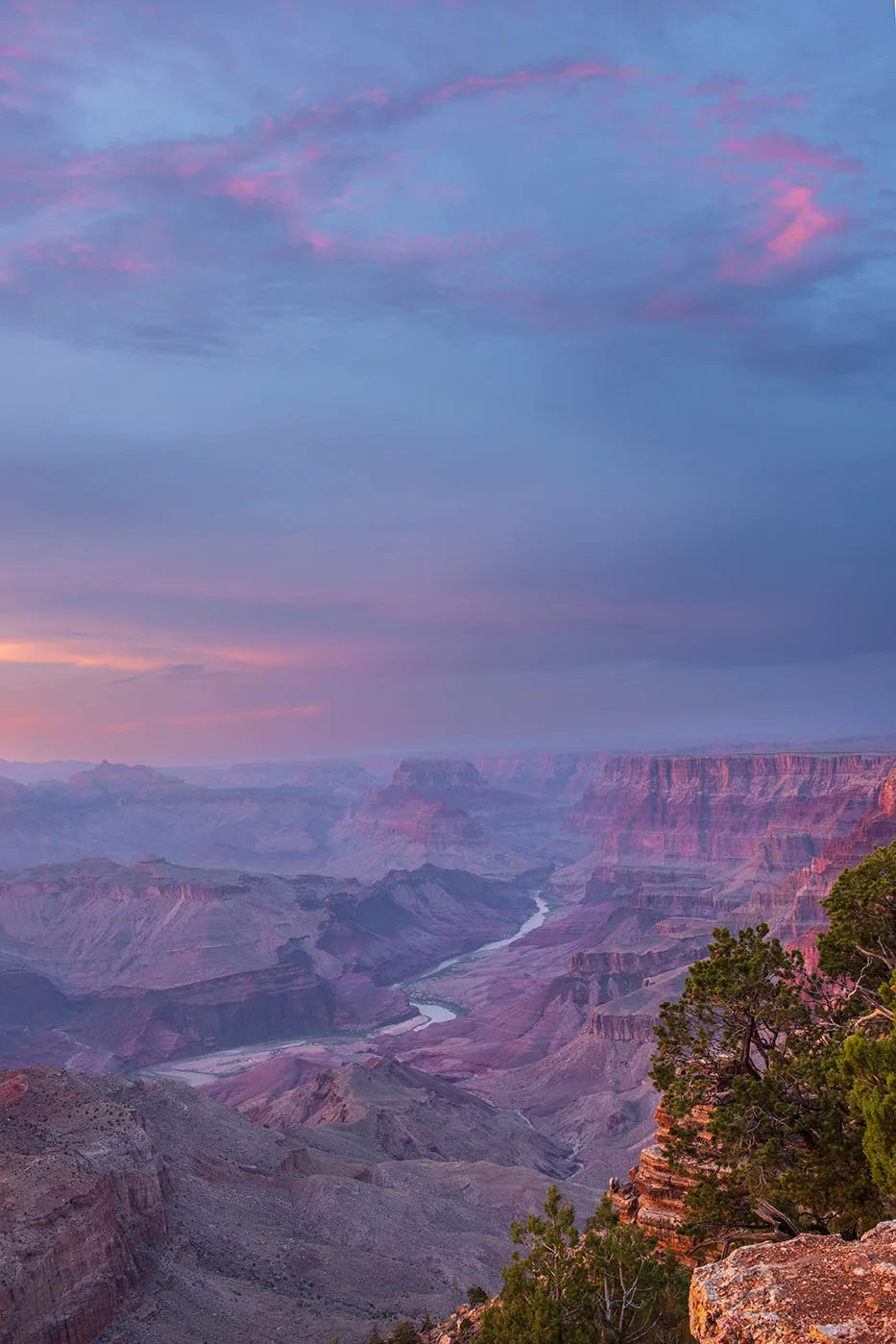 MSS (105) Grand Canyon & Colorado River, sunset and sunrise by Michael Joseph Baca, Casa de Baca Studios, Florence, Arizona