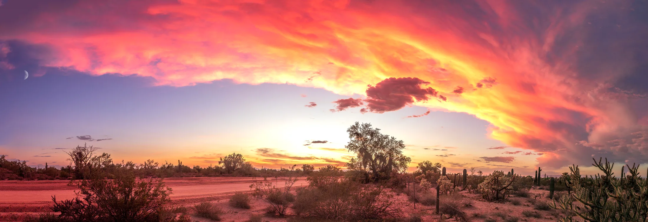 MSS (108) Florence Arizona, sunset and sunrise by Michael Joseph Baca, Casa de Baca Studios, Florence, Arizona