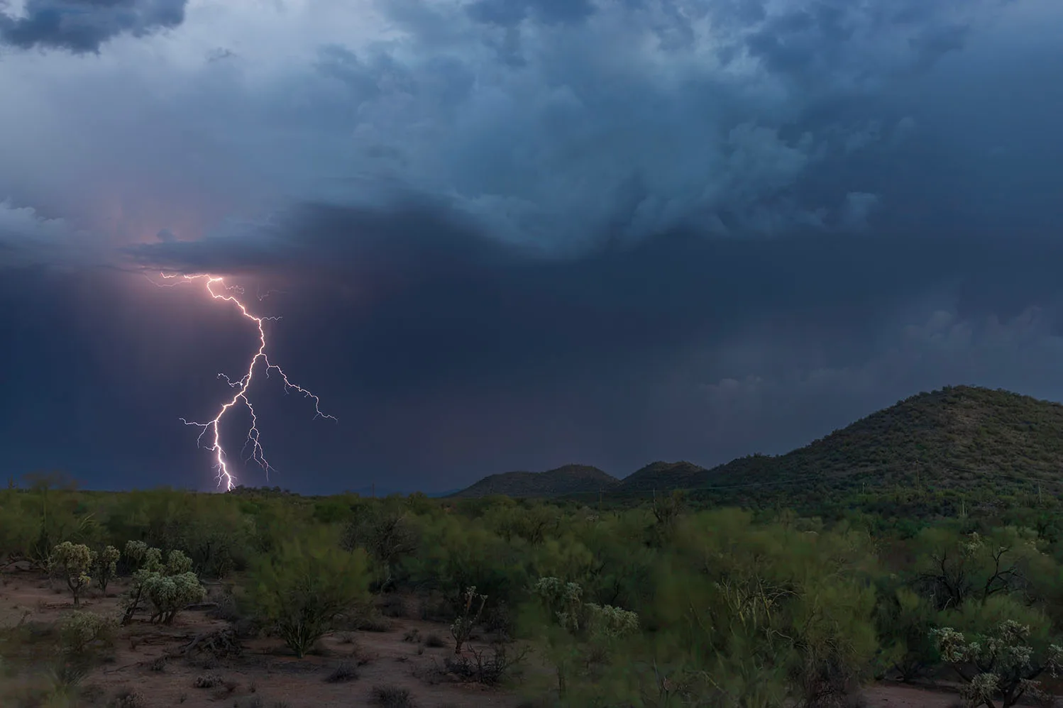MST (79) Lightning off Highway 79 just south of Florence by Michael Joseph Baca, Casa de Baca Studios, Florence, Arizona