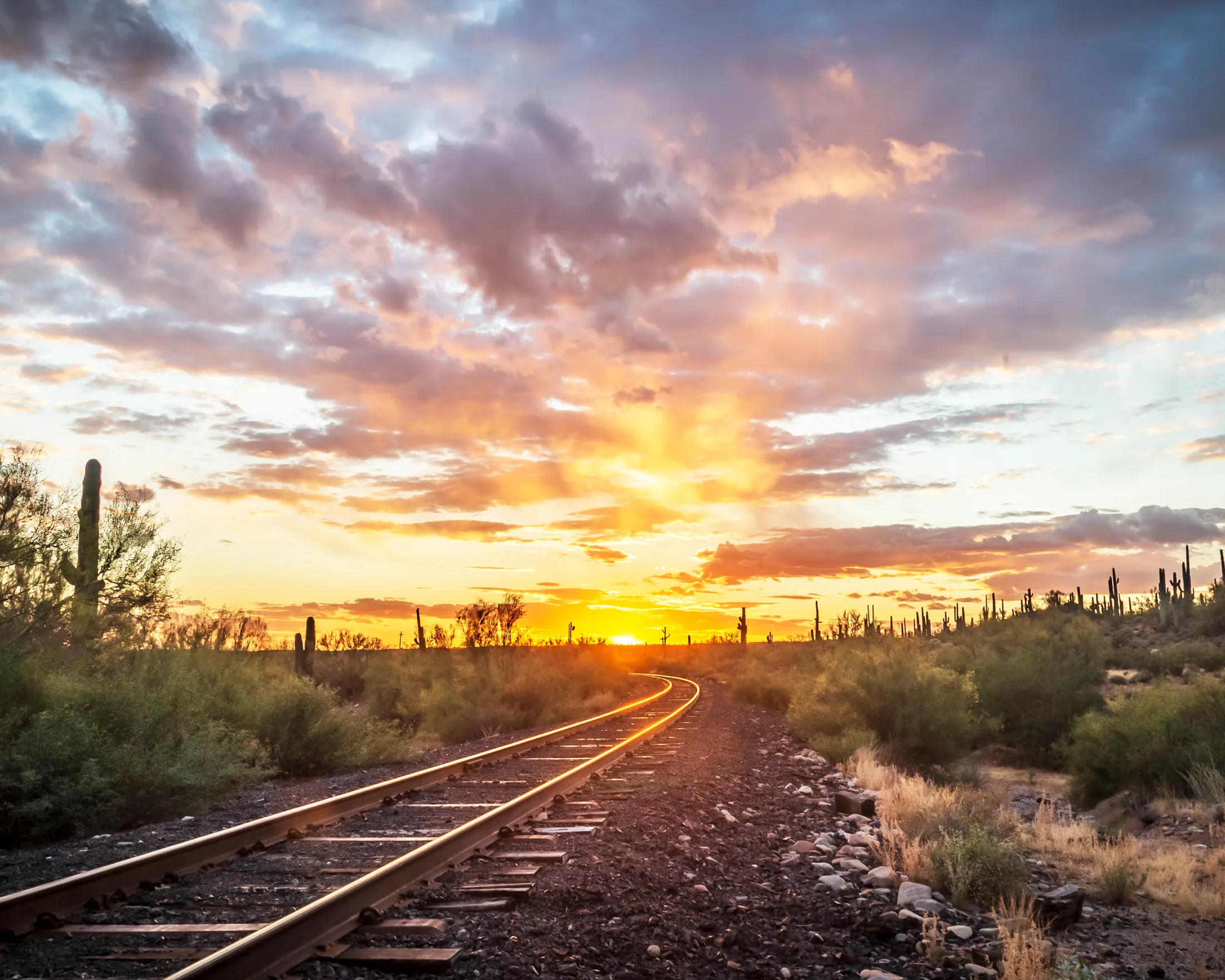 Near Box Canyon Florence AZ, sunset and sunrise, a fine art photograph by Michael Joseph Baca