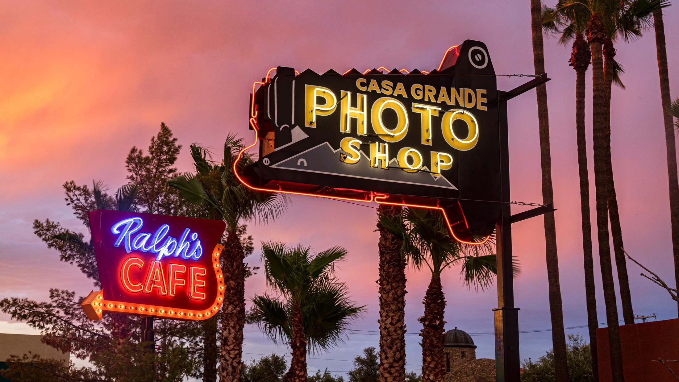 Neon Sign Park Casa Grande AZ, a fine art photograph by Michael Joseph Baca, Casa de Baca Studios, Florence, Arizona