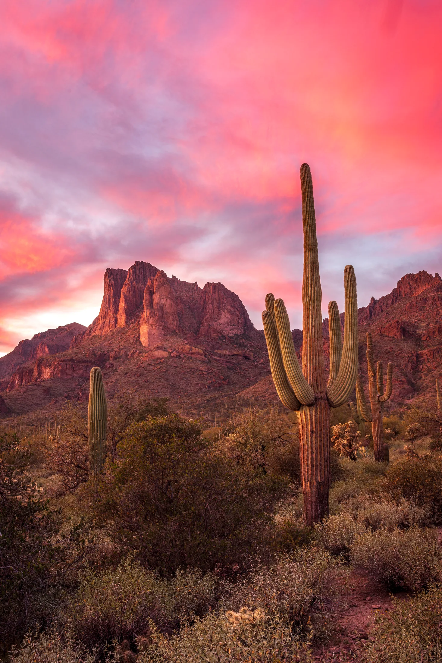 Peralta Superstition Wilderness Arizona, sunset and sunrise, a fine art photograph by Michael Joseph Baca