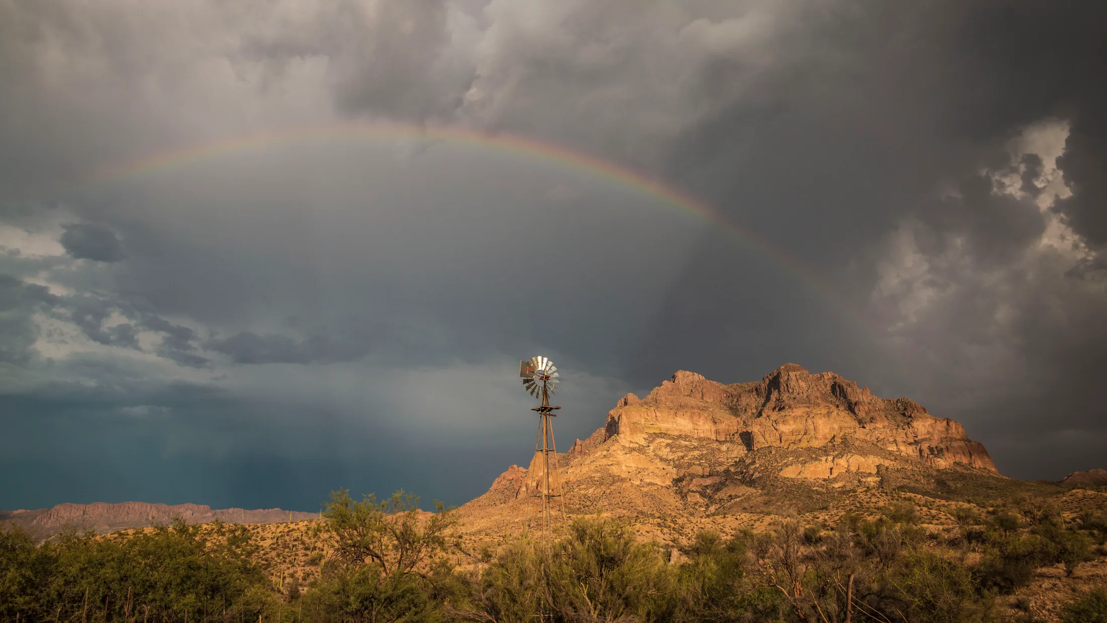 Picket Post Mountain Superior AZ, lightning, a fine art photograph by Michael Joseph Baca