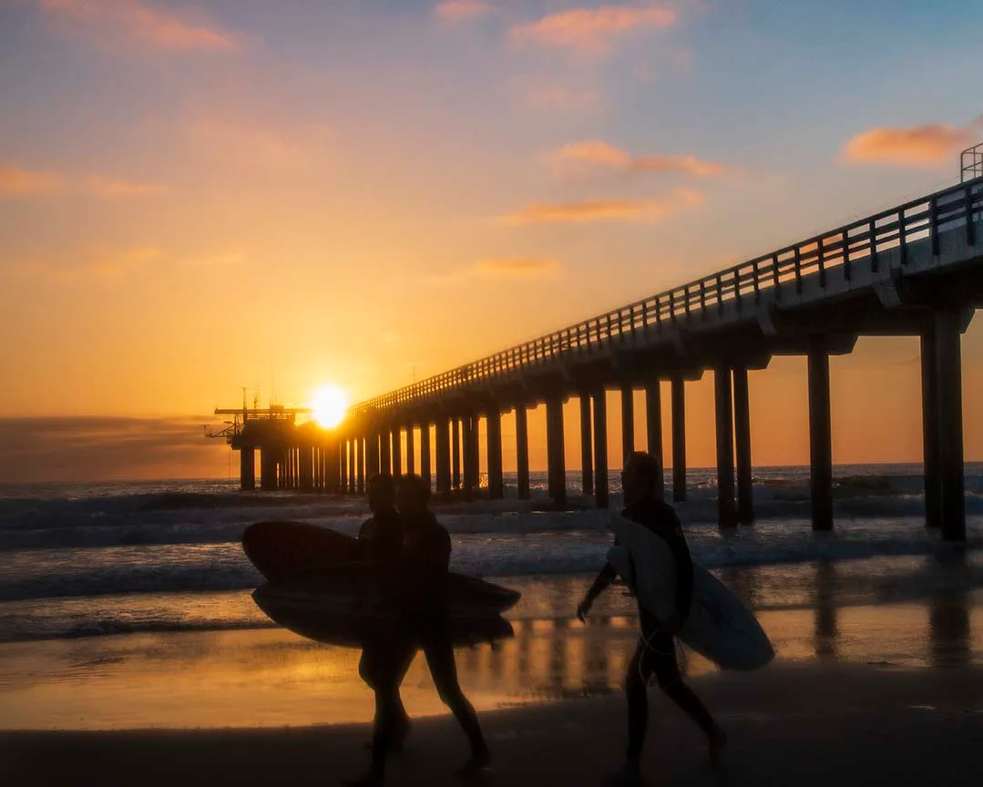 Scripps Pier LaJolla CA, ocean and lake and river and pier, a fine art photograph by Janell Evelyn Baca