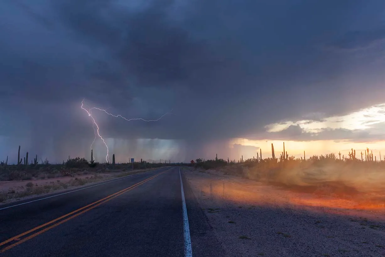 Spooky Lightning Florence AZ, a fine art photograph by Janell Evelyn Baca, Casa de Baca Studios, Florence, Arizona
