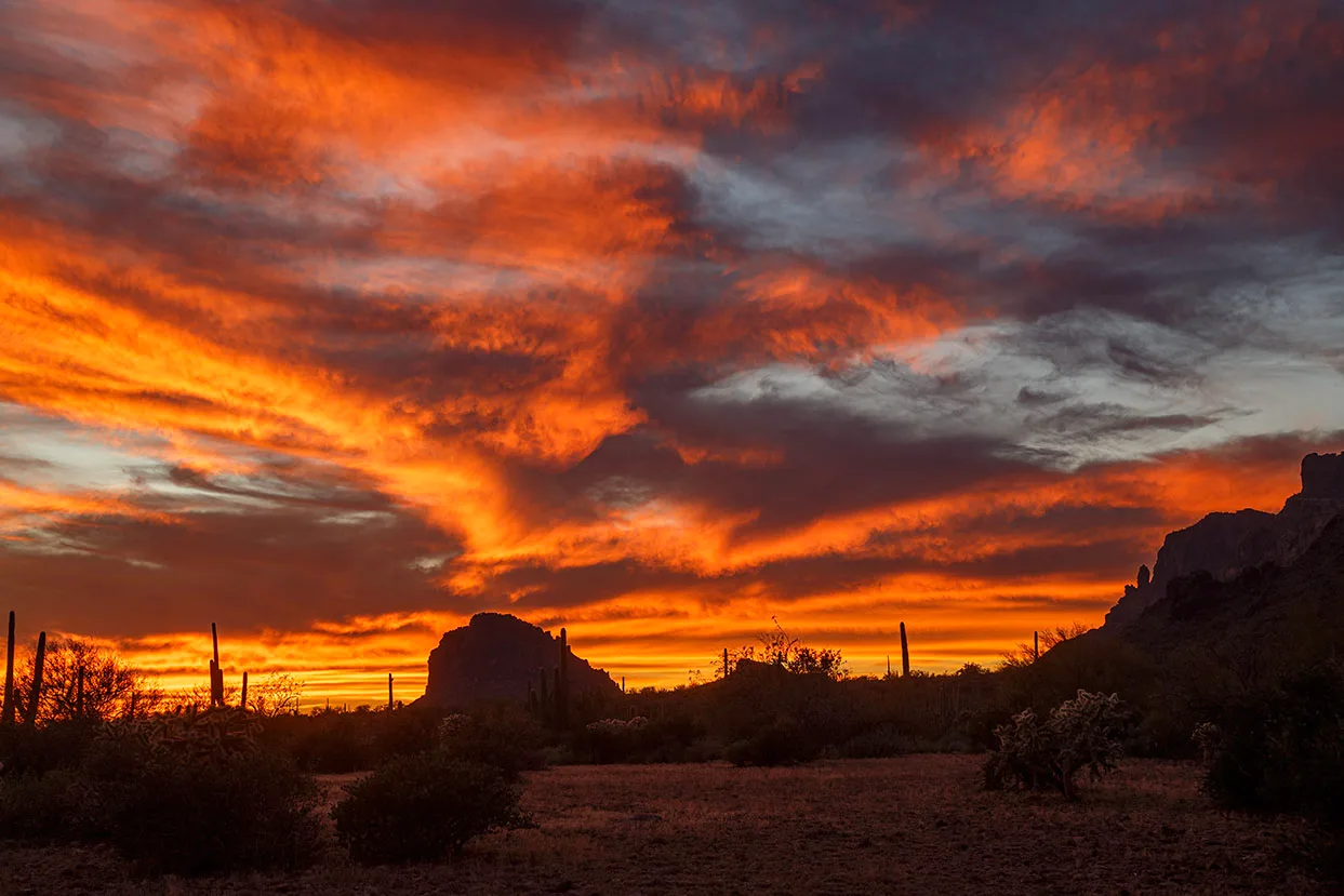 Sunset near Peralta, a fine art photograph by Janell Evelyn Baca, Casa de Baca Studios, Florence, Arizona