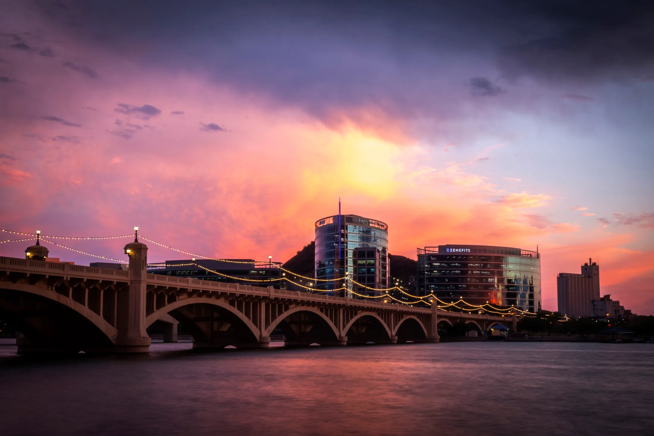 Tempe Town Lake Tempe AZ, architecture, a fine art photograph by Michael Joseph Baca, Casa de Baca Studios, Florence, Arizona