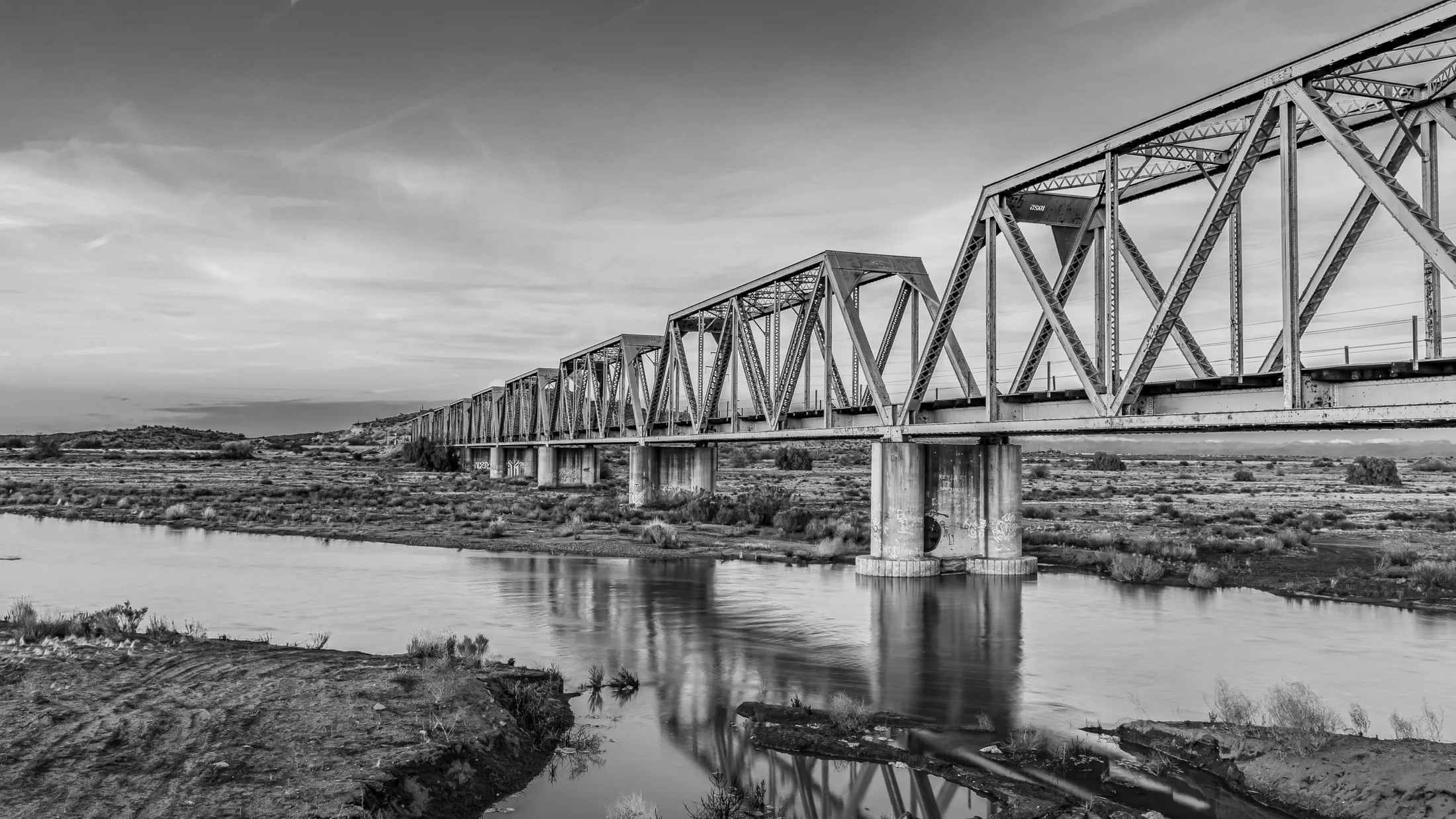 The Trestles in Coolidge - Black & White, architecture, a fine art photograph by Michael Joseph Baca