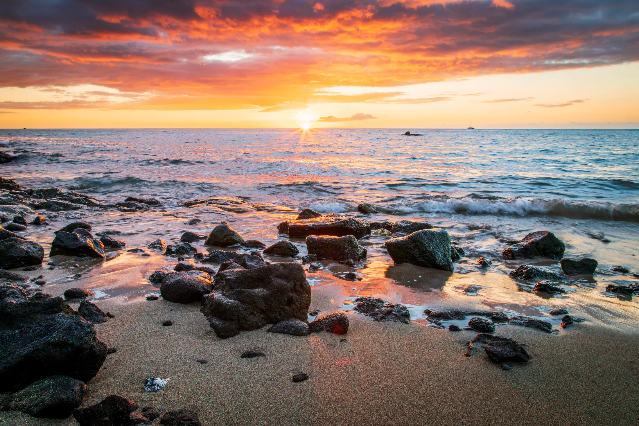 Waikaloa Hawaii, ocean and lake and river and pier, a fine art photograph by Michael Joseph Baca