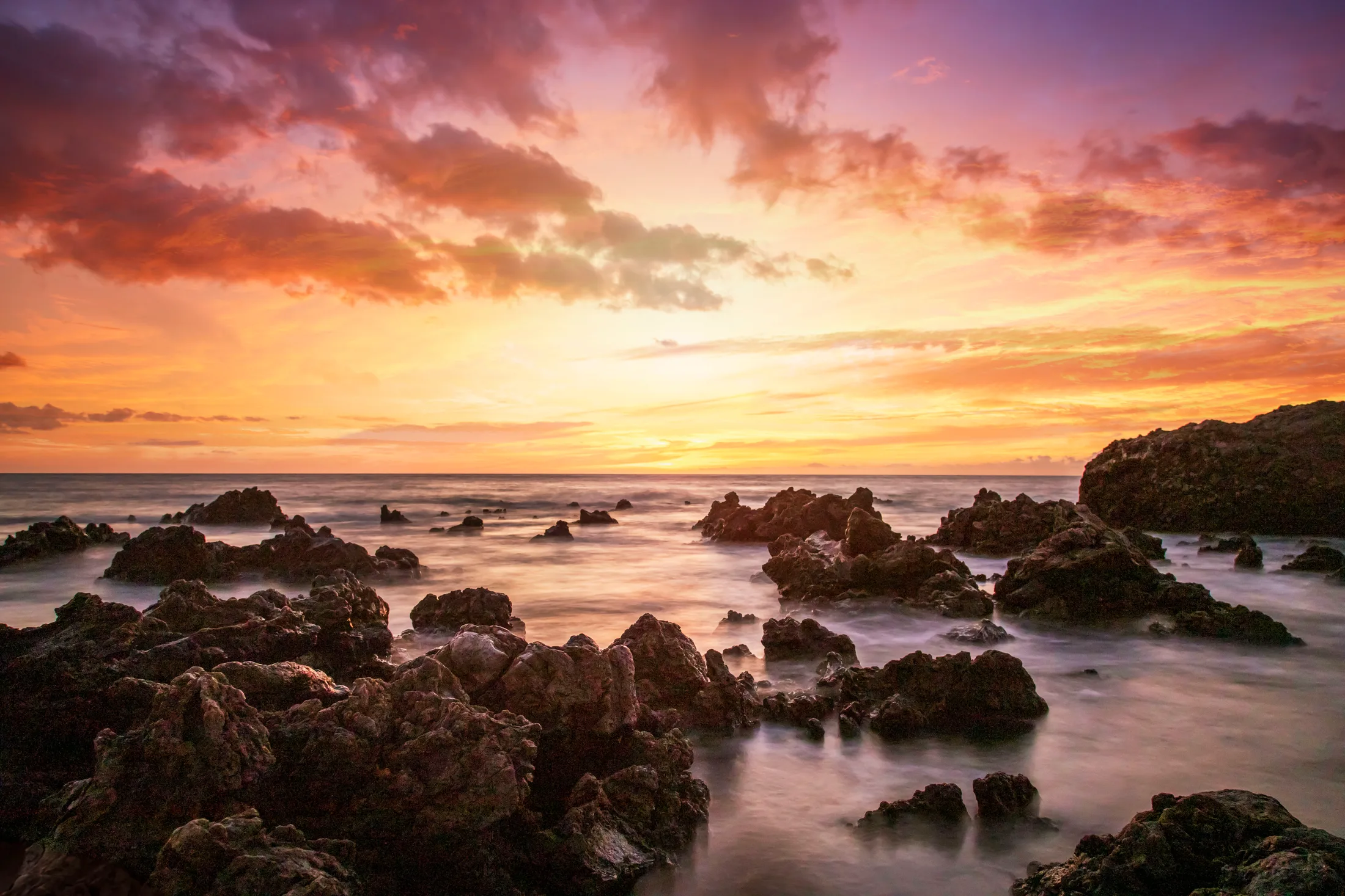 Waikaloa Hawaii, ocean and lake and river and pier, a fine art photograph by Michael Joseph Baca