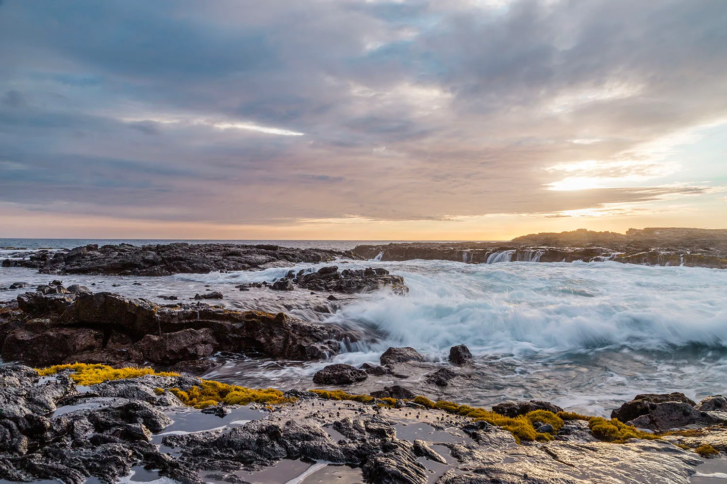 Wawaloli Beach Tide Pools, ocean and lake and river and pier, a fine art photograph by Janell Evelyn Baca